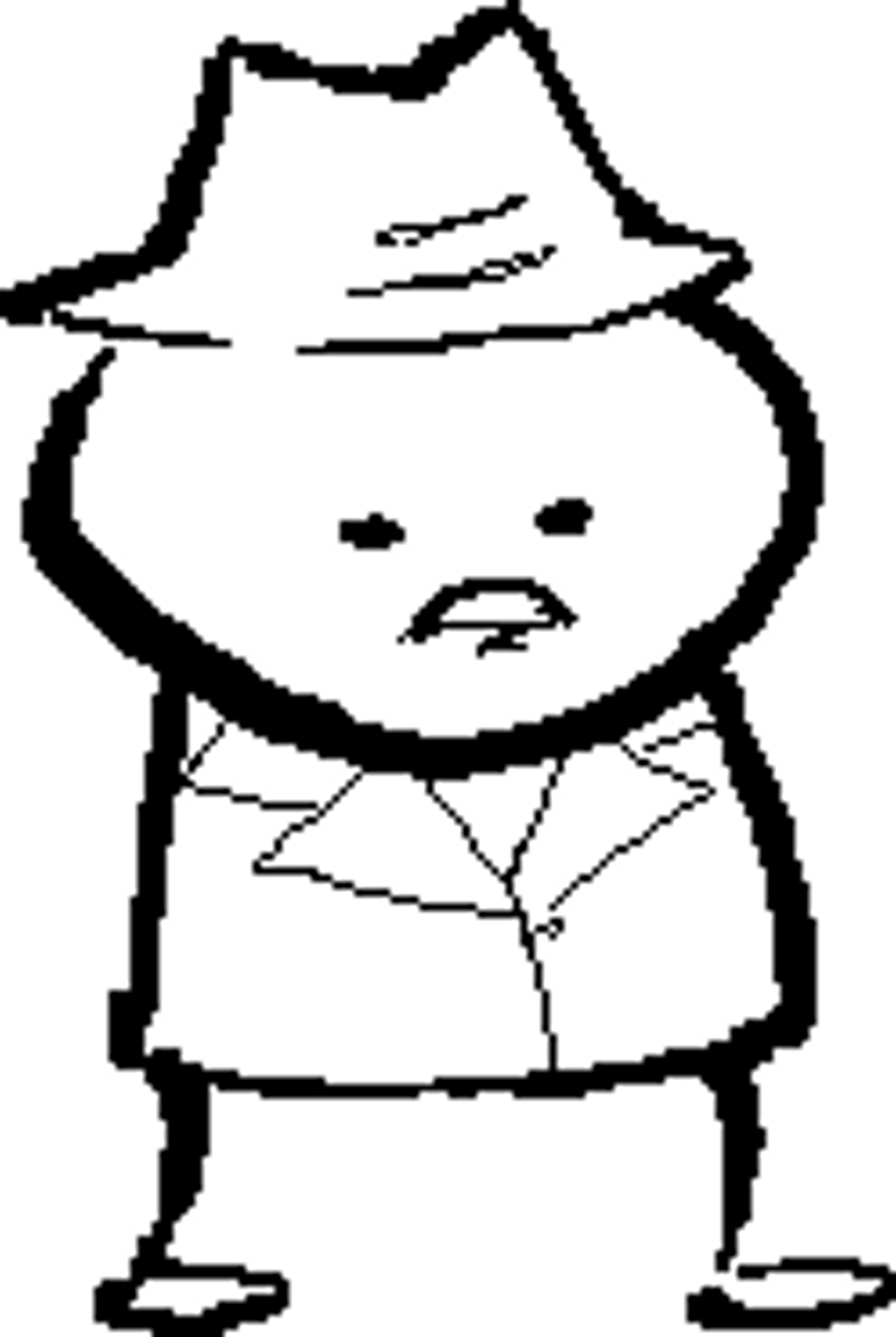 A cartoon character with a gruff, no-nonsense appearance