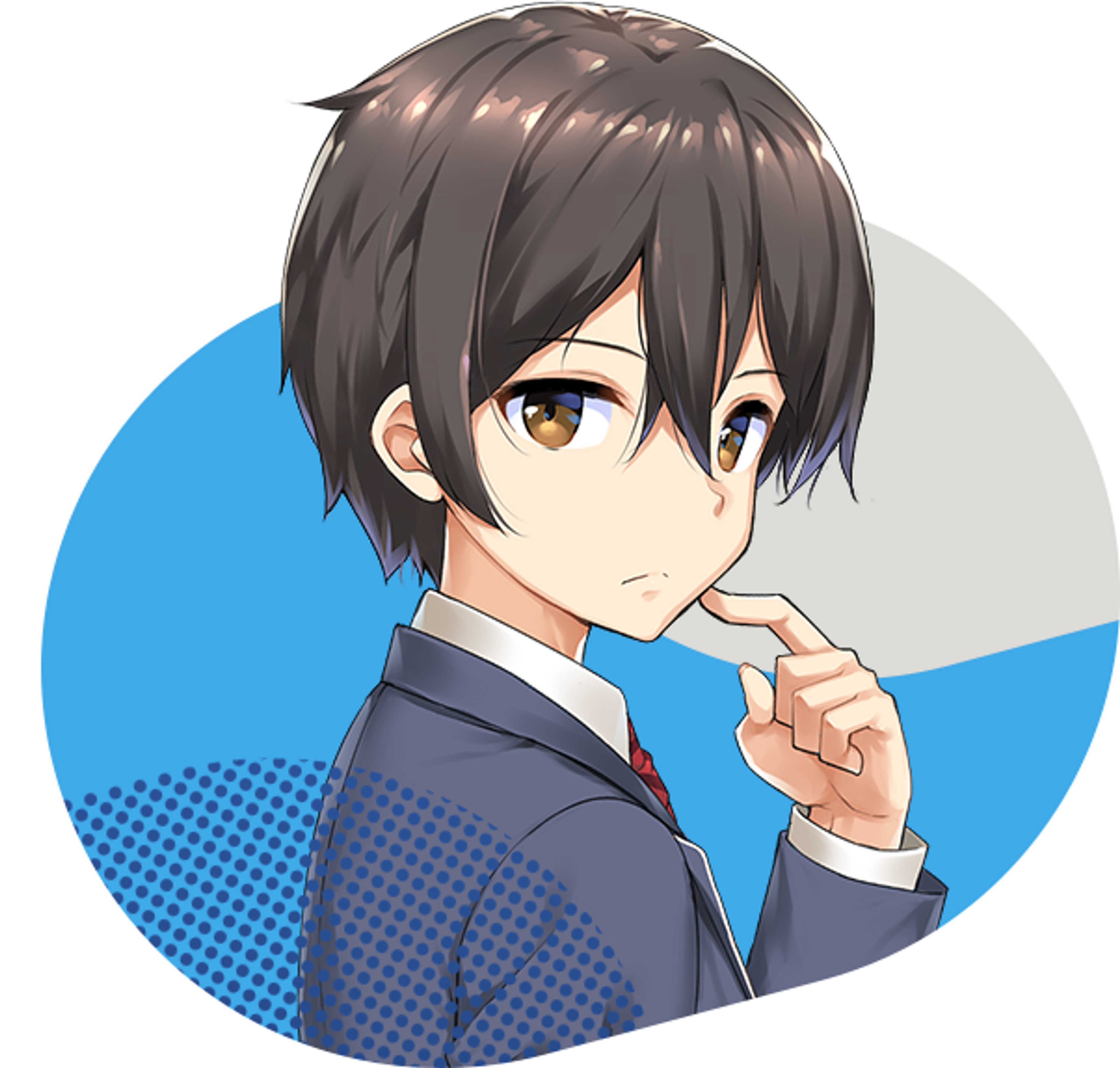 An anime-style character in a school uniform