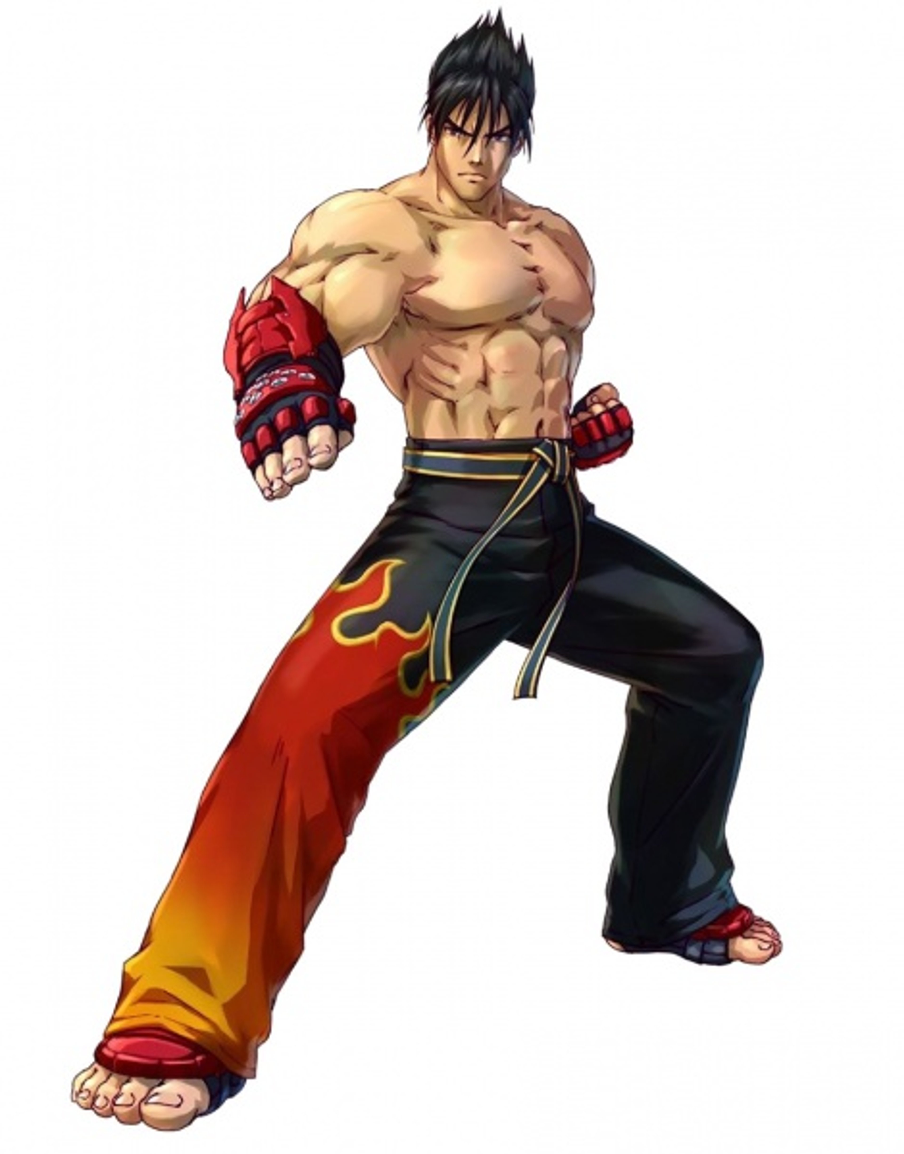 A muscular male character in a fighting stance wearing martial arts-style clothing