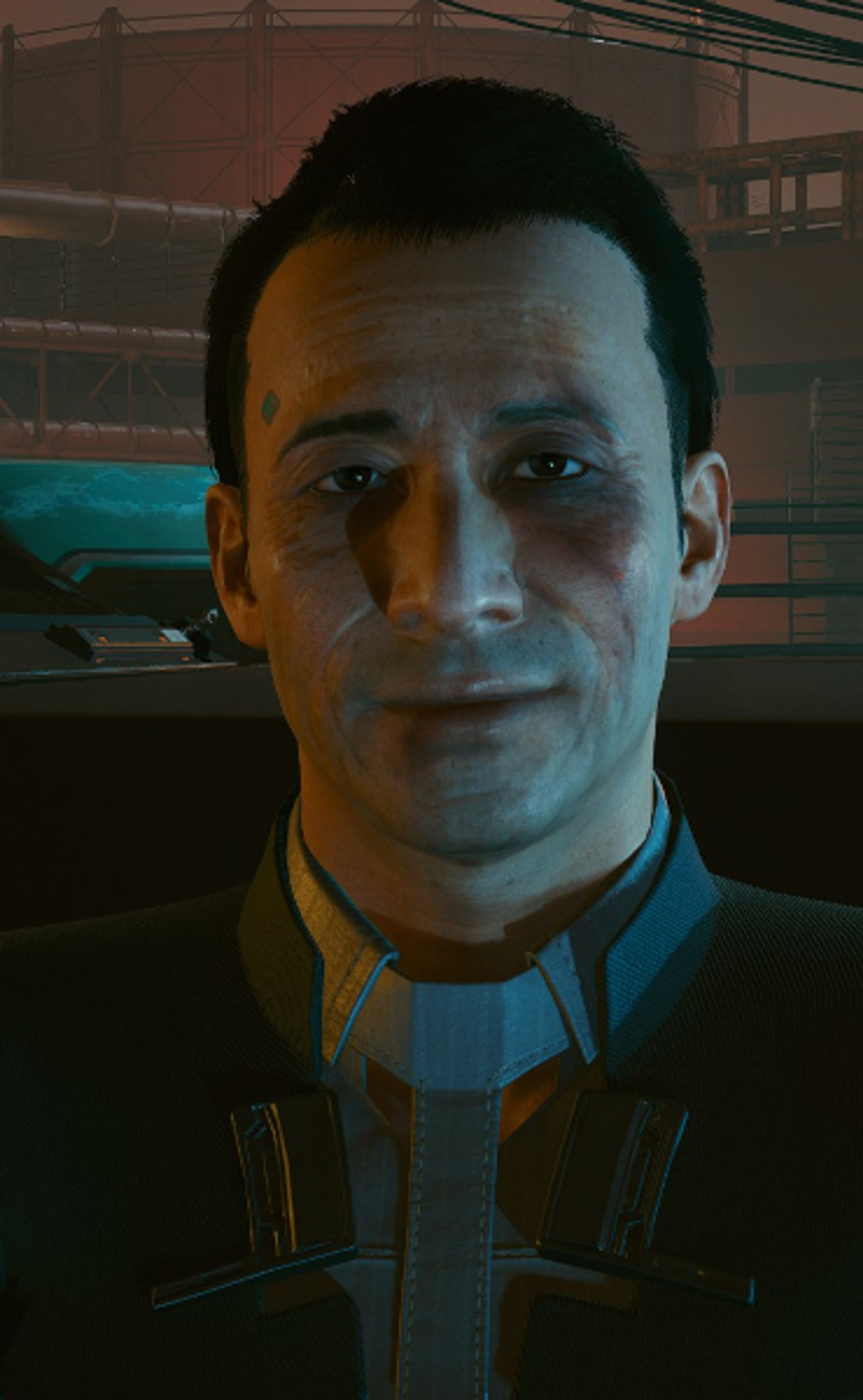 A corporate employee of Militech in the Cyberpunk 2077 universe