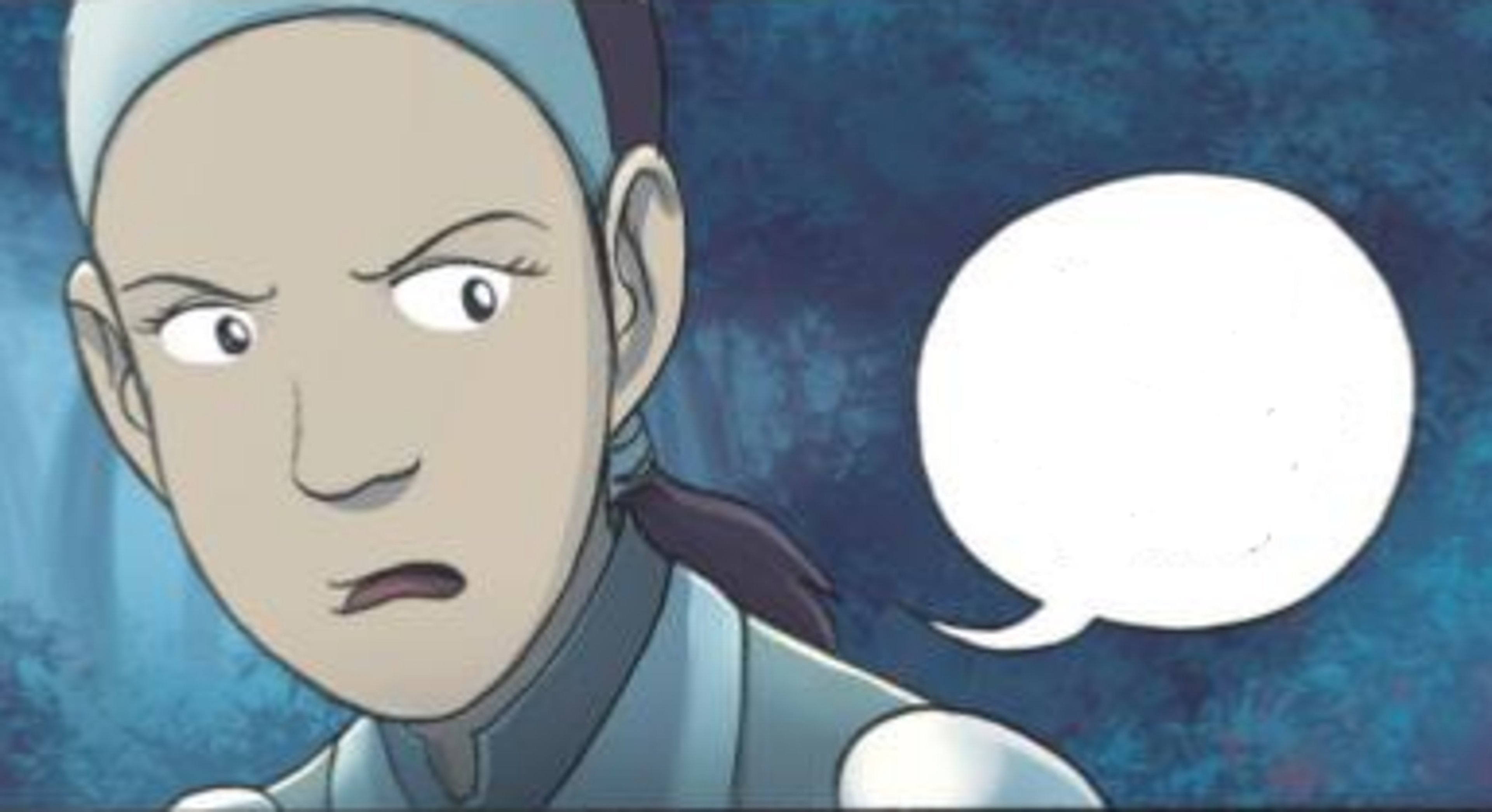 A middle-aged woman with short gray hair wearing a dark blue outfit, with a serious expression on her face.