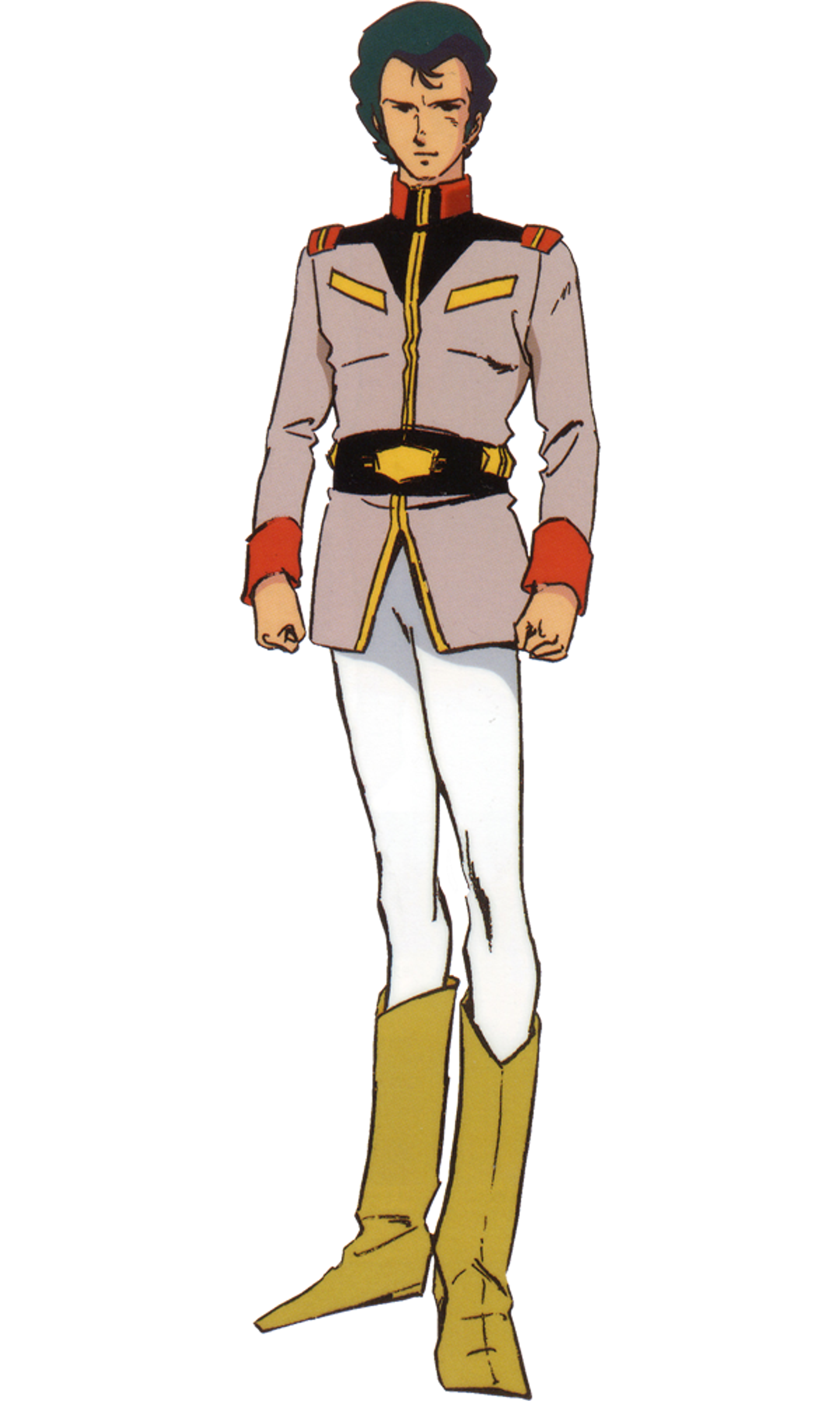 An anime-style military officer character with a serious expression