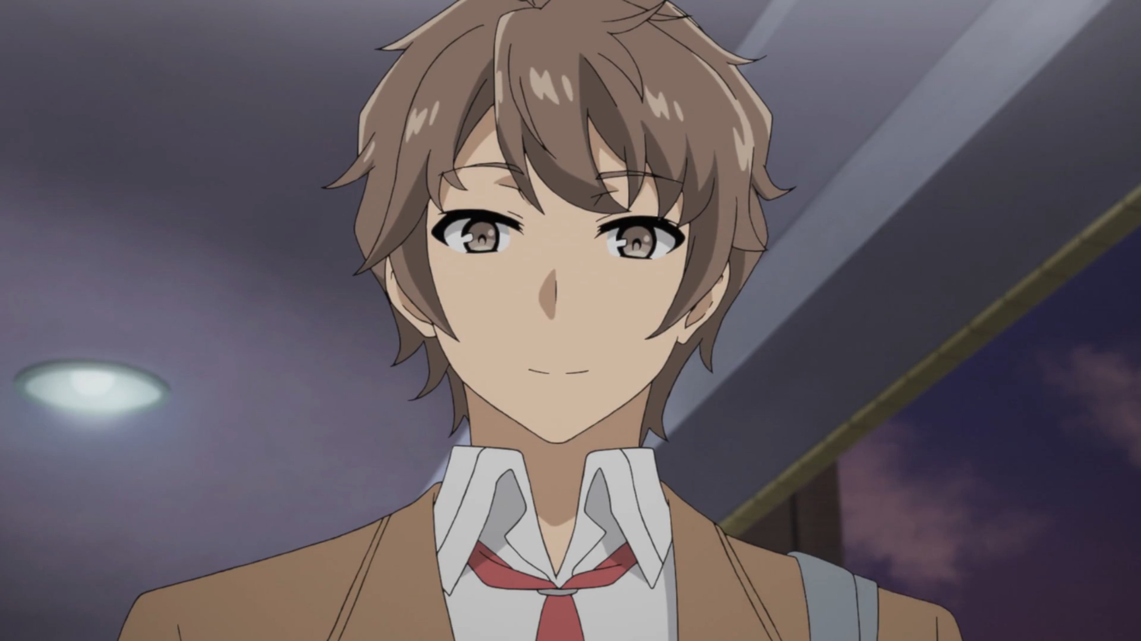 A young man with brown hair and eyes, wearing a white shirt and red tie, with a calm expression.