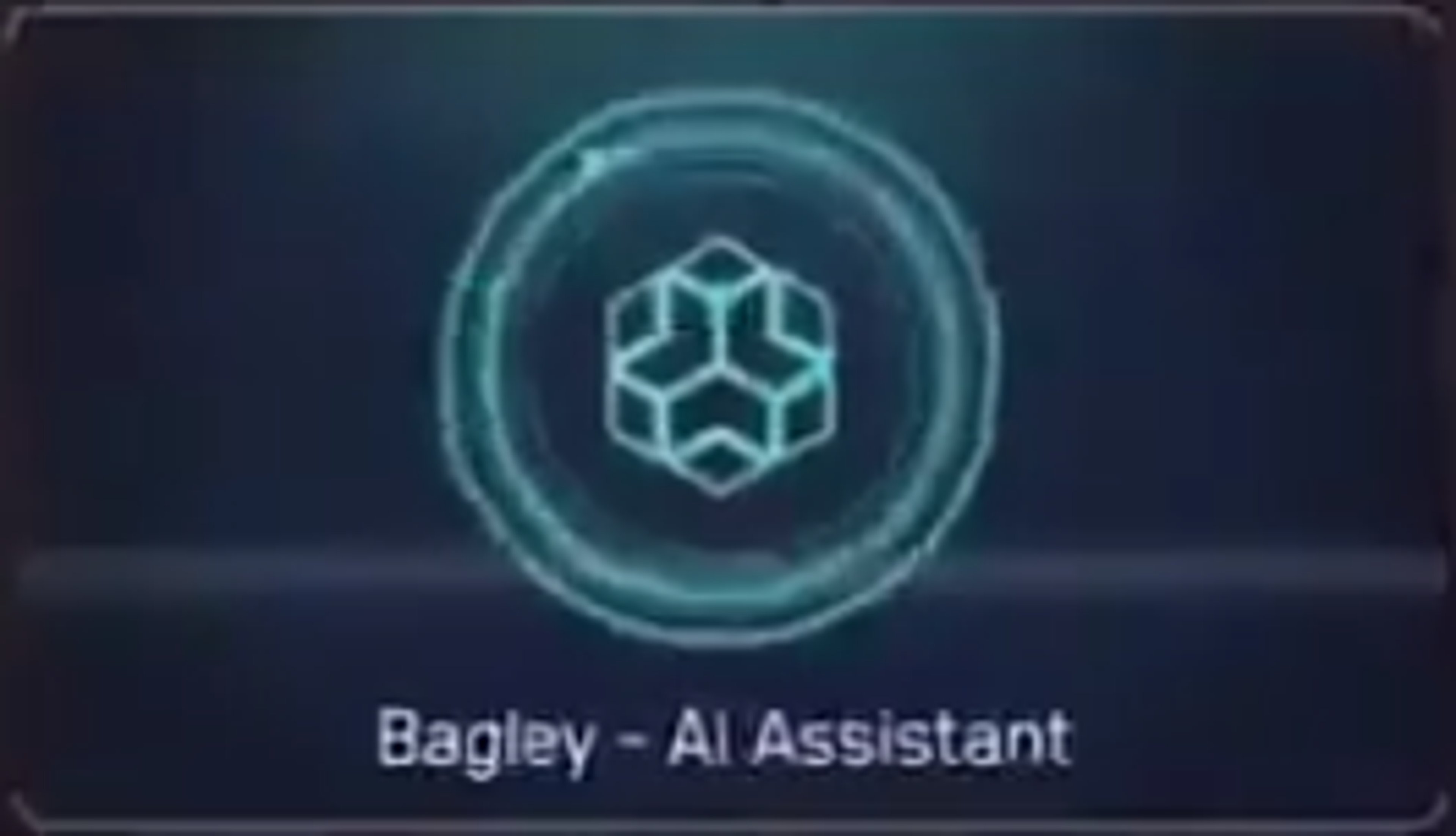 A digital rendering of an AI character named Bagley