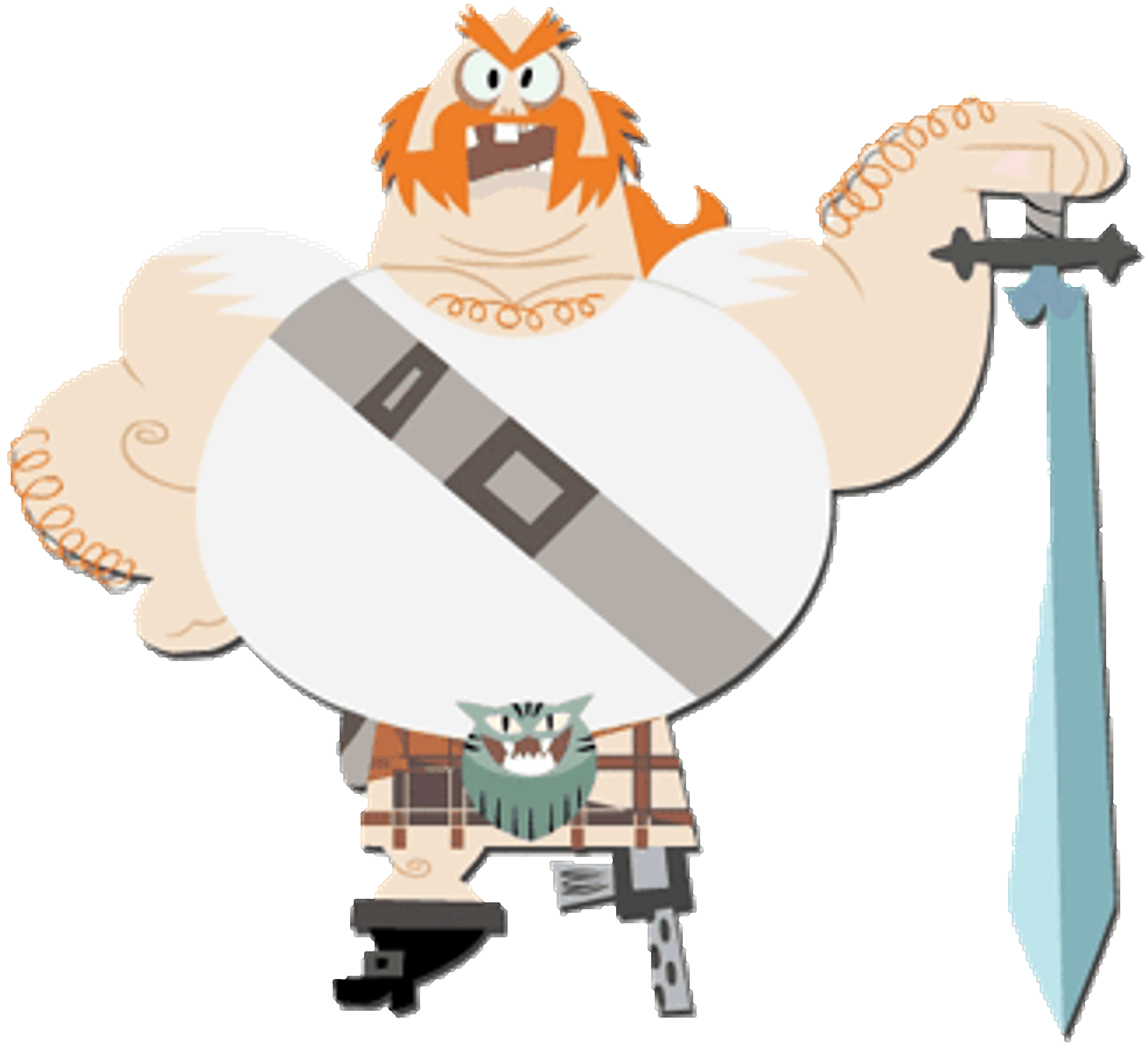 A towering Scottish warrior with a mechanical leg and a powerful machine gun