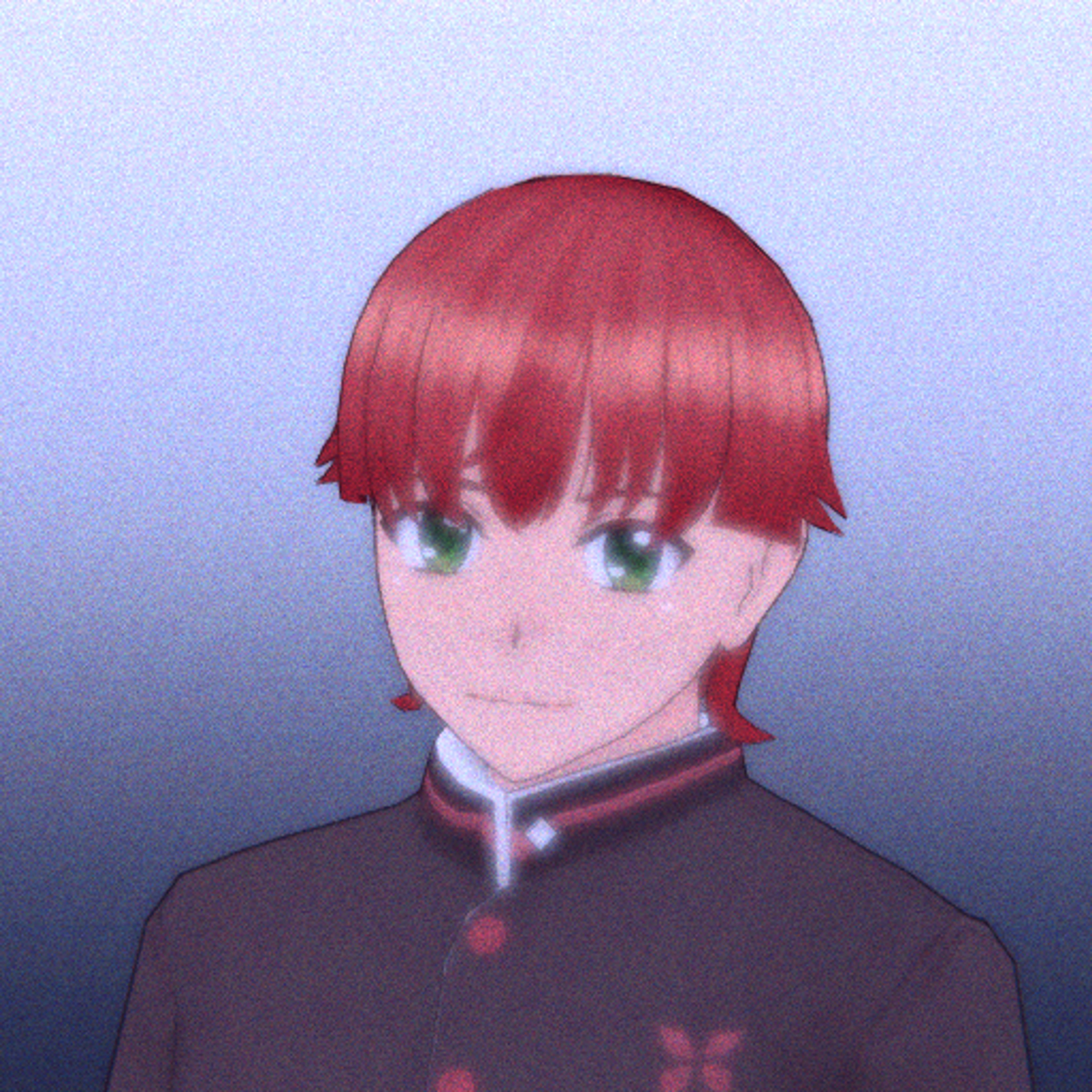 A young male character with red hair and freckles, wearing a cooking apron