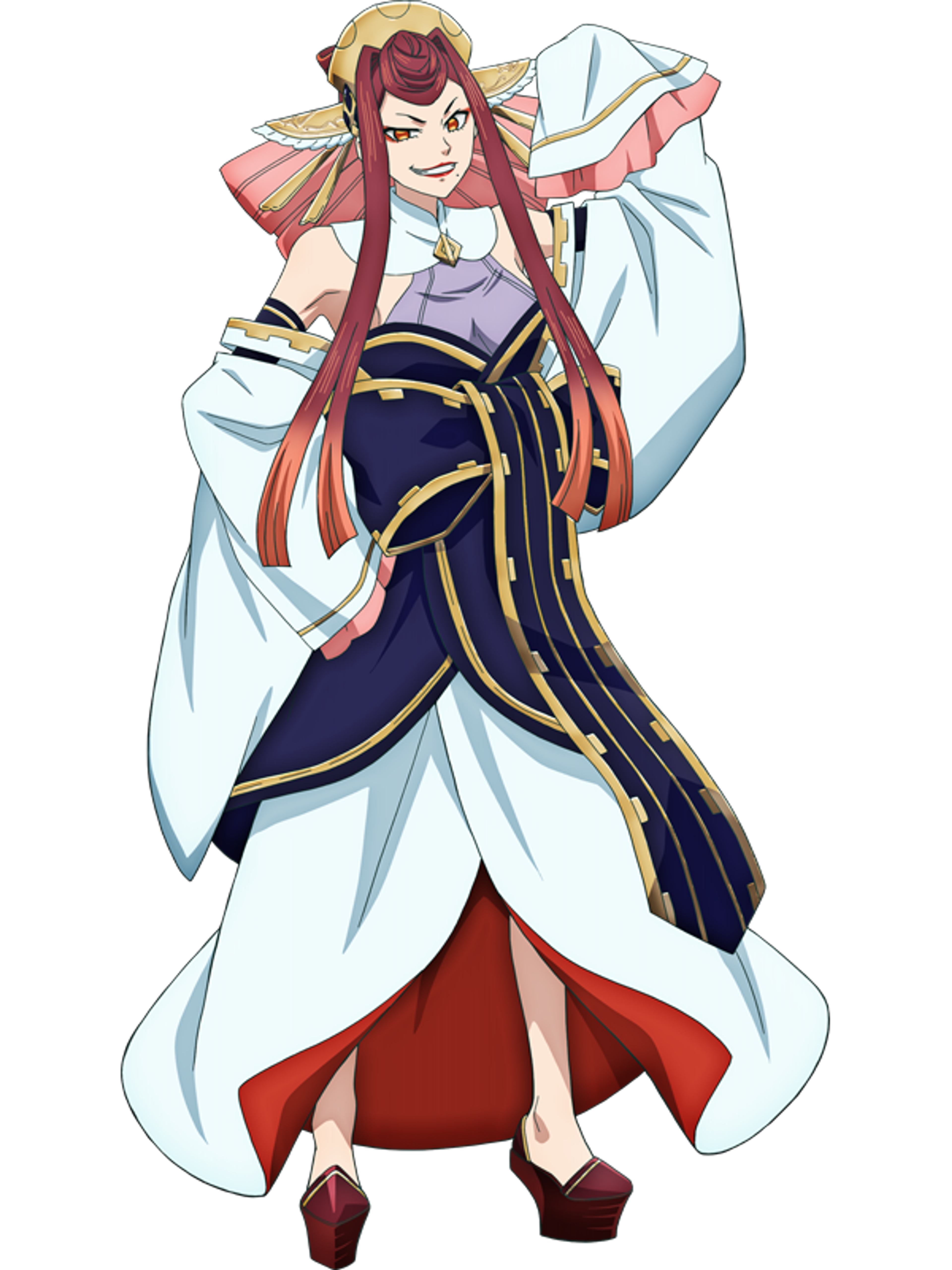 Valkyrie warrior with red hair and traditional Japanese-inspired armor