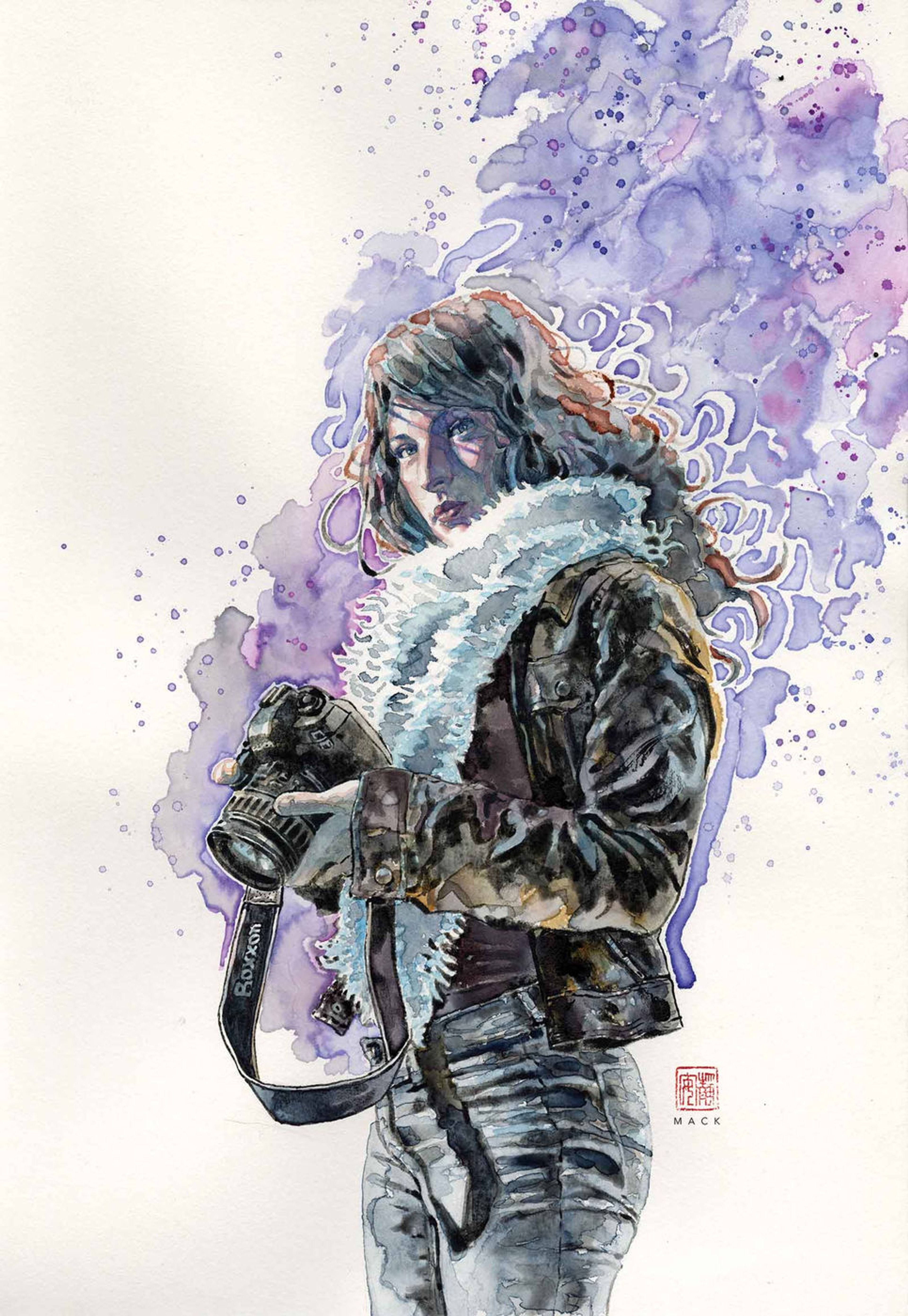 A woman with dark hair wearing a fur-trimmed jacket, with a serious expression on her face.