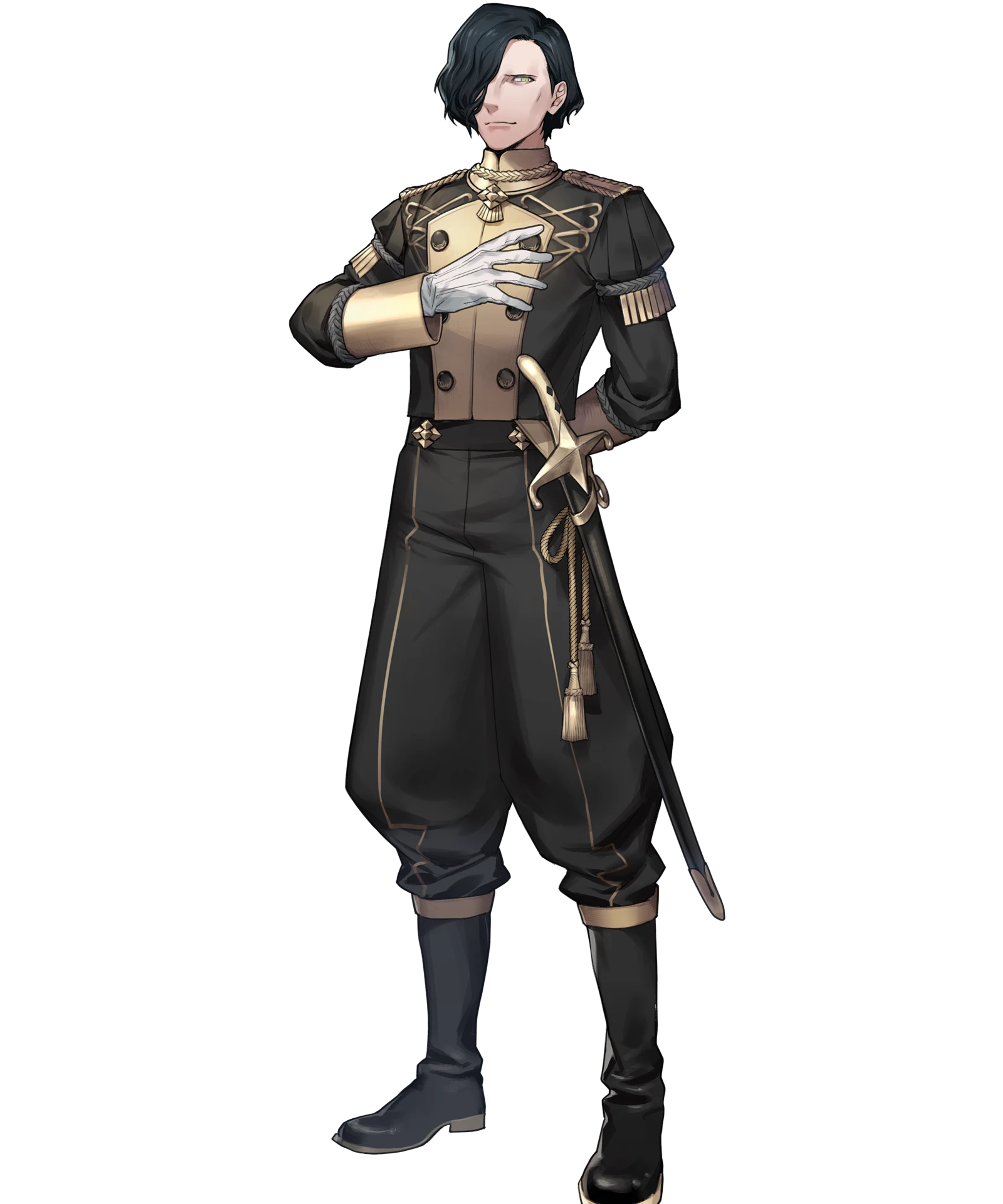 Hubert has been Edelgard's loyal vassal since the age of six, growing up alongside her and becoming deeply devoted to her cause.,As the eldest son and heir of the Marquisate of Vestra, Hubert was trained in the art of strategy and subterfuge from a young age, honing his skills as a tactician and a spy.,Hubert's father, the previous Marquis Vestra, was assassinated, allowing Hubert to take over the family's noble title and position.,Hubert's family has long served the Adrestian Empire, and he sees his loyalty to Edelgard as an extension of his family's legacy.,Hubert is willing to use any means necessary, including underhanded tactics and even murder, to protect Edelgard and further her ambitions.