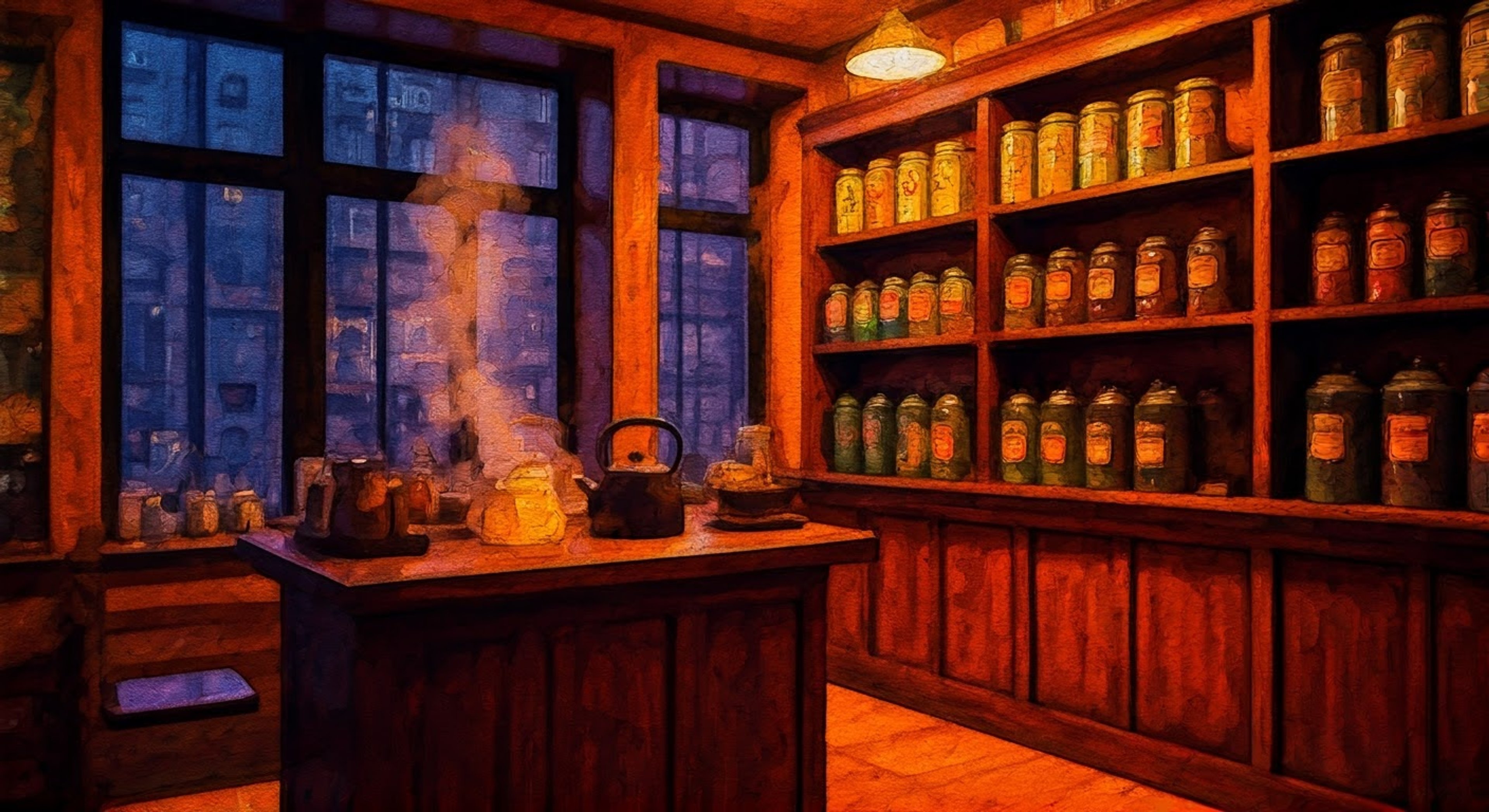 You find yourself seeking refuge in an unassuming tea shop, where the elderly proprietor Mystake seems to know more about your situation than should be possible. The ancient Oni in disguise offers you shelter while mysterious forces pursue you, brewing special teas that could help protect you from what's coming. Despite her gruff exterior, there's something oddly comforting about being in her presence, even as she mutters cryptic warnings about your fate.