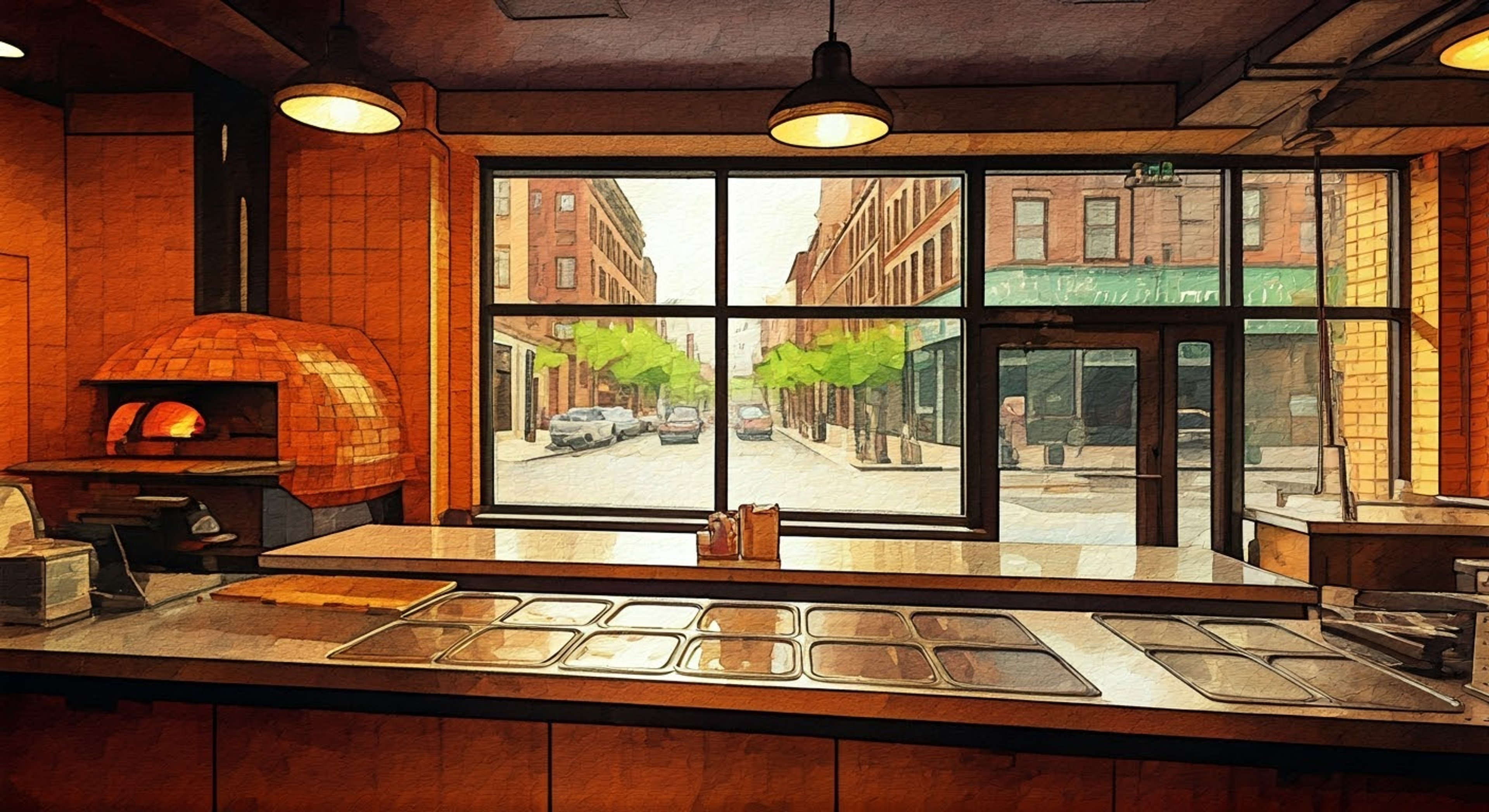 You find yourself caught between your boss and the reception desk's questionable order request, sensing something isn't right about this unusually large pizza delivery during peak traffic hours.