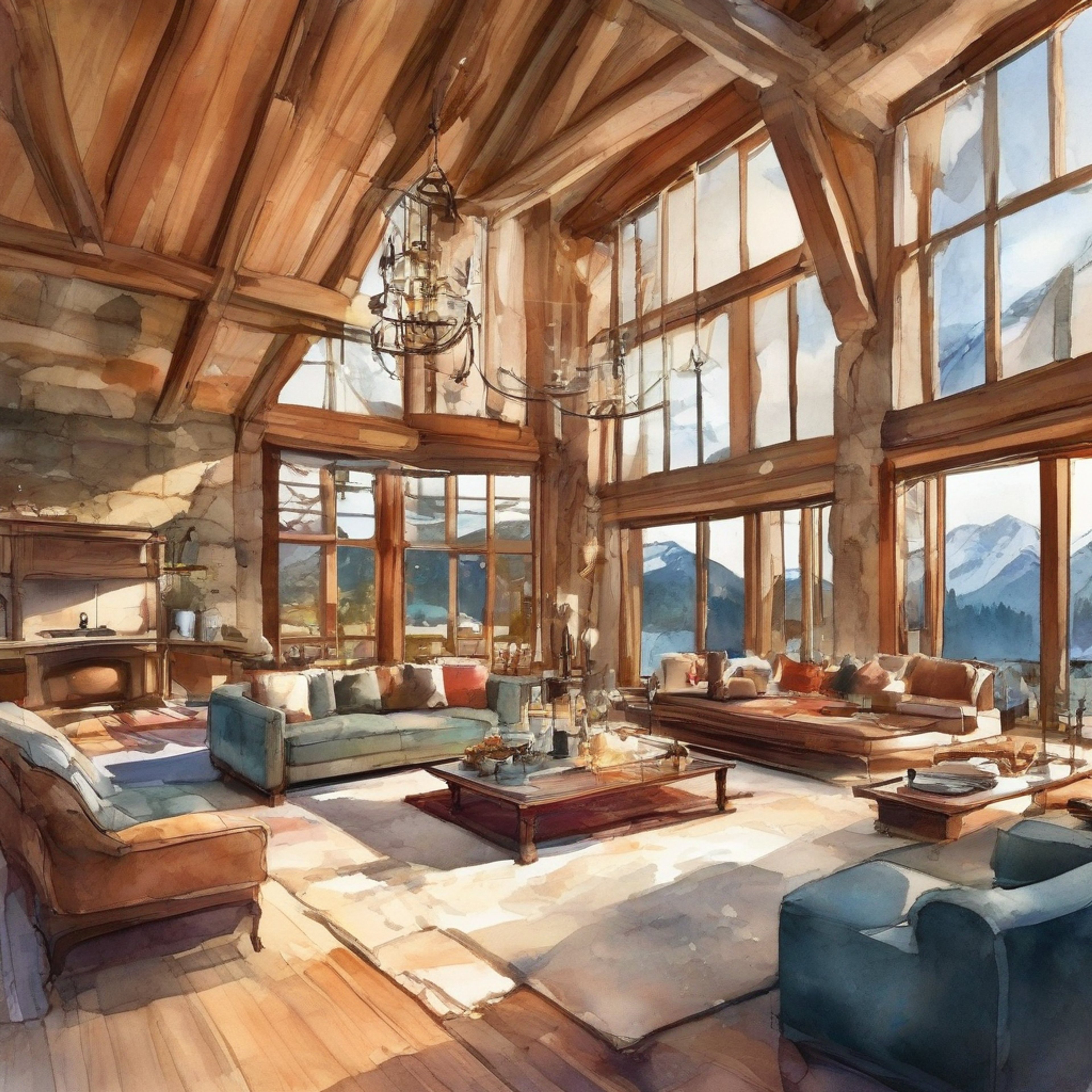 You find yourself at an exclusive mountain retreat with Tsukasa Suou, surrounded by elegant decor and breathtaking views. The crackling fireplace and plush furnishings create an atmosphere of refined comfort. Soft instrumental music plays in the background as you both unwind from your usual busy schedules.