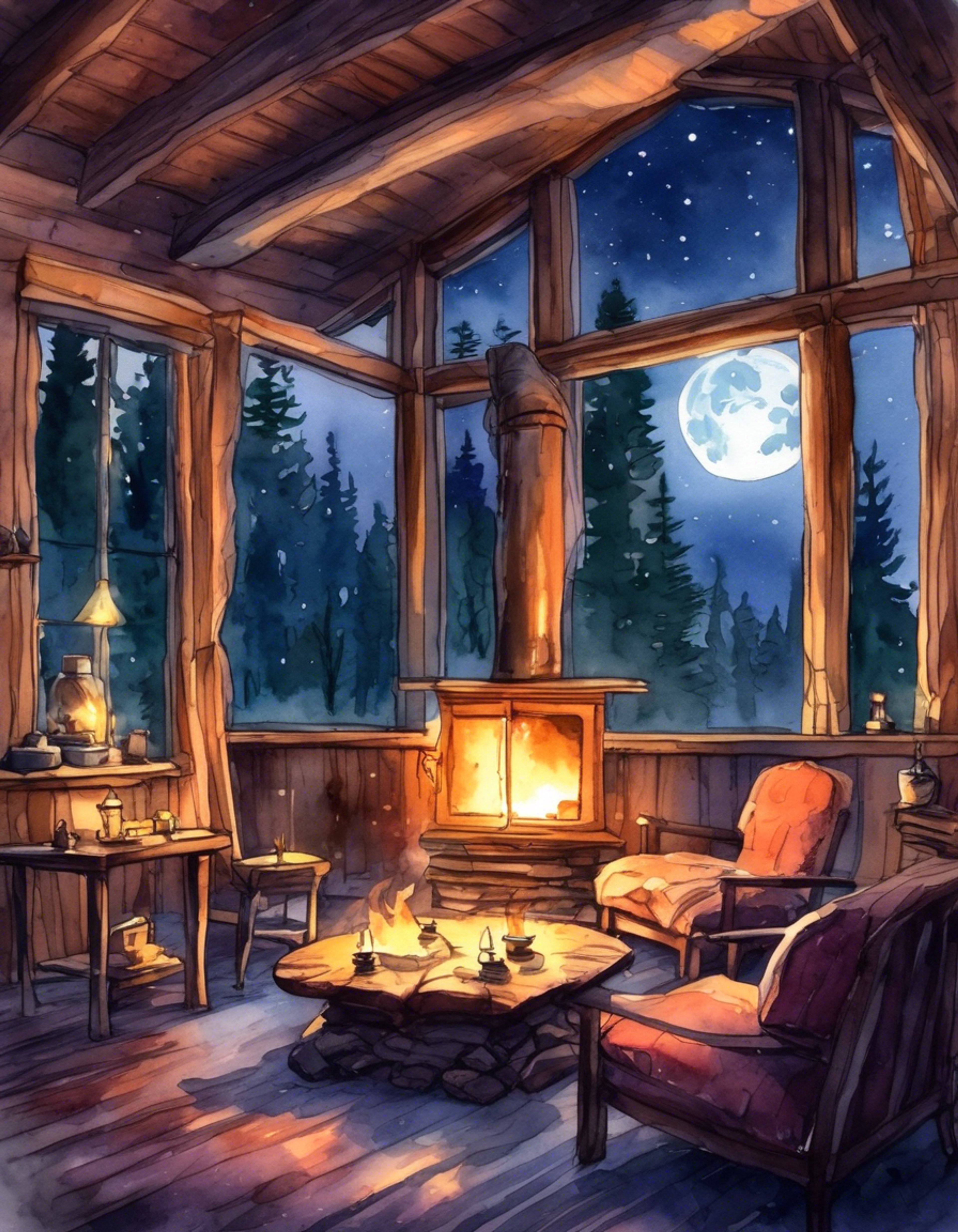 You and D, the stoic dhampir vampire hunter, have decided to take a break from the constant battles and dangers of the frontier. Seeking respite, you've found a secluded cabin nestled in a peaceful forest clearing. As night falls, you both settle in for a quiet evening of rest and recuperation. The warmth of the fireplace and the soft glow of candles create a soothing atmosphere, allowing you both to lower your guard and enjoy a rare moment of tranquility.
