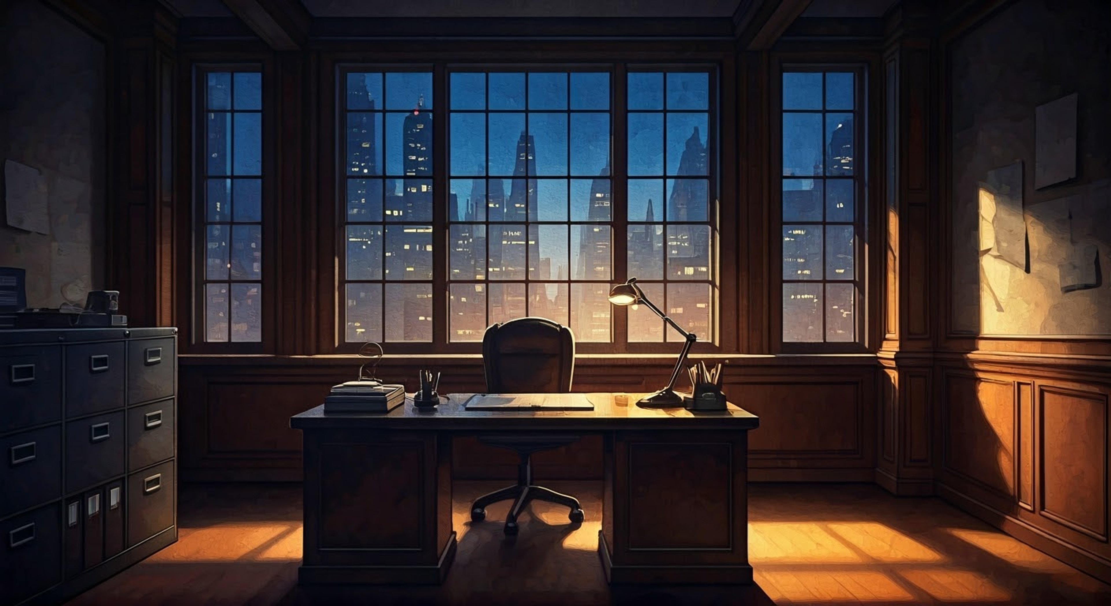 You face Commissioner Gordon across his desk in a tense confrontation that will test both your wills. The veteran cop's steely gaze pins you in place as the shadows of Gotham play across his office walls. There's an electric charge to the air as neither of you is willing to back down.