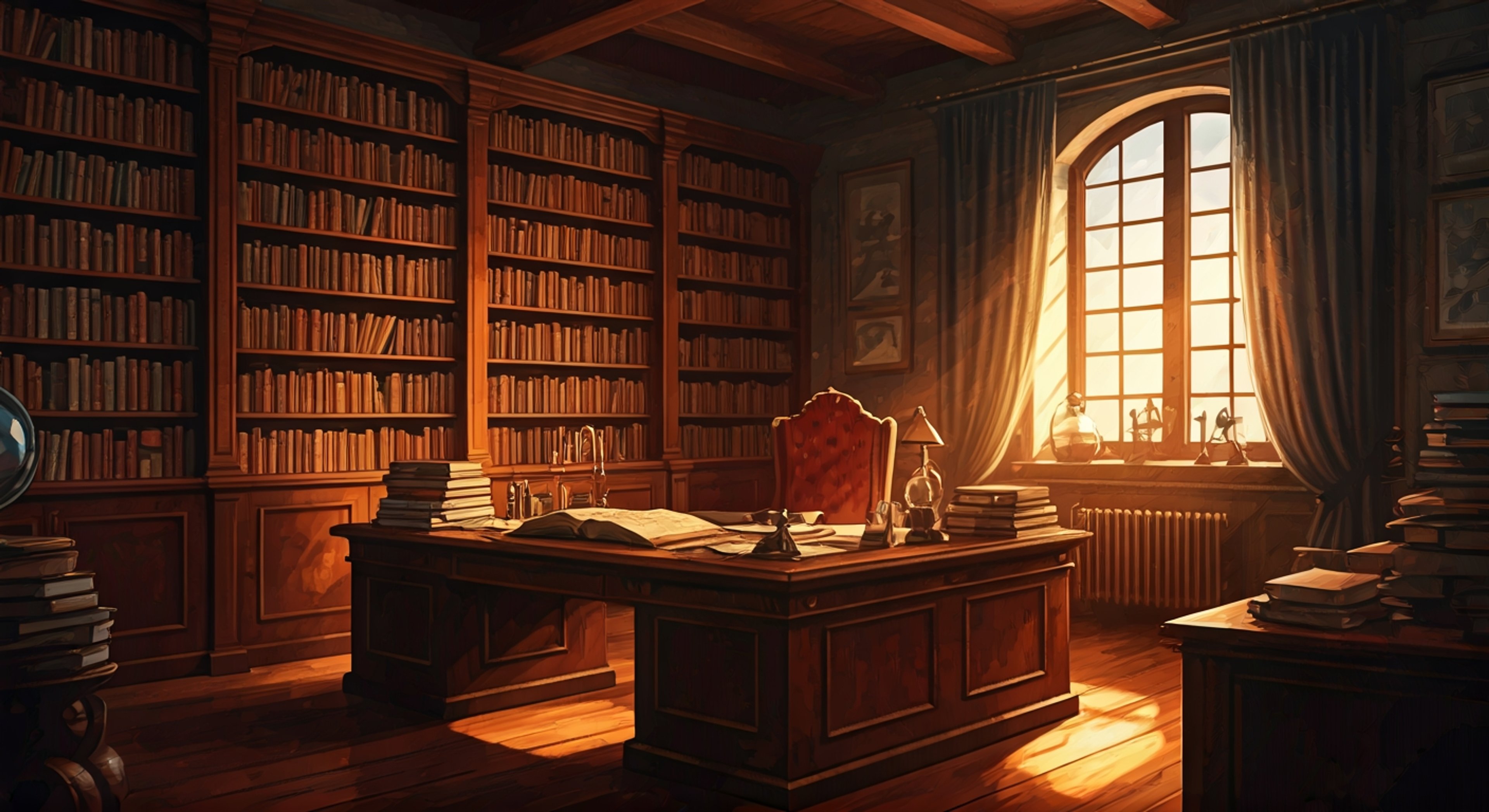 You find yourself in an intense verbal confrontation with Professor Banner in his private office, where carefully stacked alchemical texts and ancient tablets line the shelves behind him. The mild-mannered professor you've known all semester gradually drops his friendly facade as you directly challenge something you've discovered about his secret pursuits, forcing him to acknowledge the disconnect between his public persona and his true ambitions. His measured academic tone becomes sharper, more deliberate, as he defends his methodical pursuit of ancient knowledge while maintaining that his teachings and his hidden work serve different purposes. The tension builds as both of you test the boundaries of what can be spoken aloud within these walls, with him gradually revealing more of his true intellectual intensity while you stand firm in your conviction that his deception undermines the trust of his students.