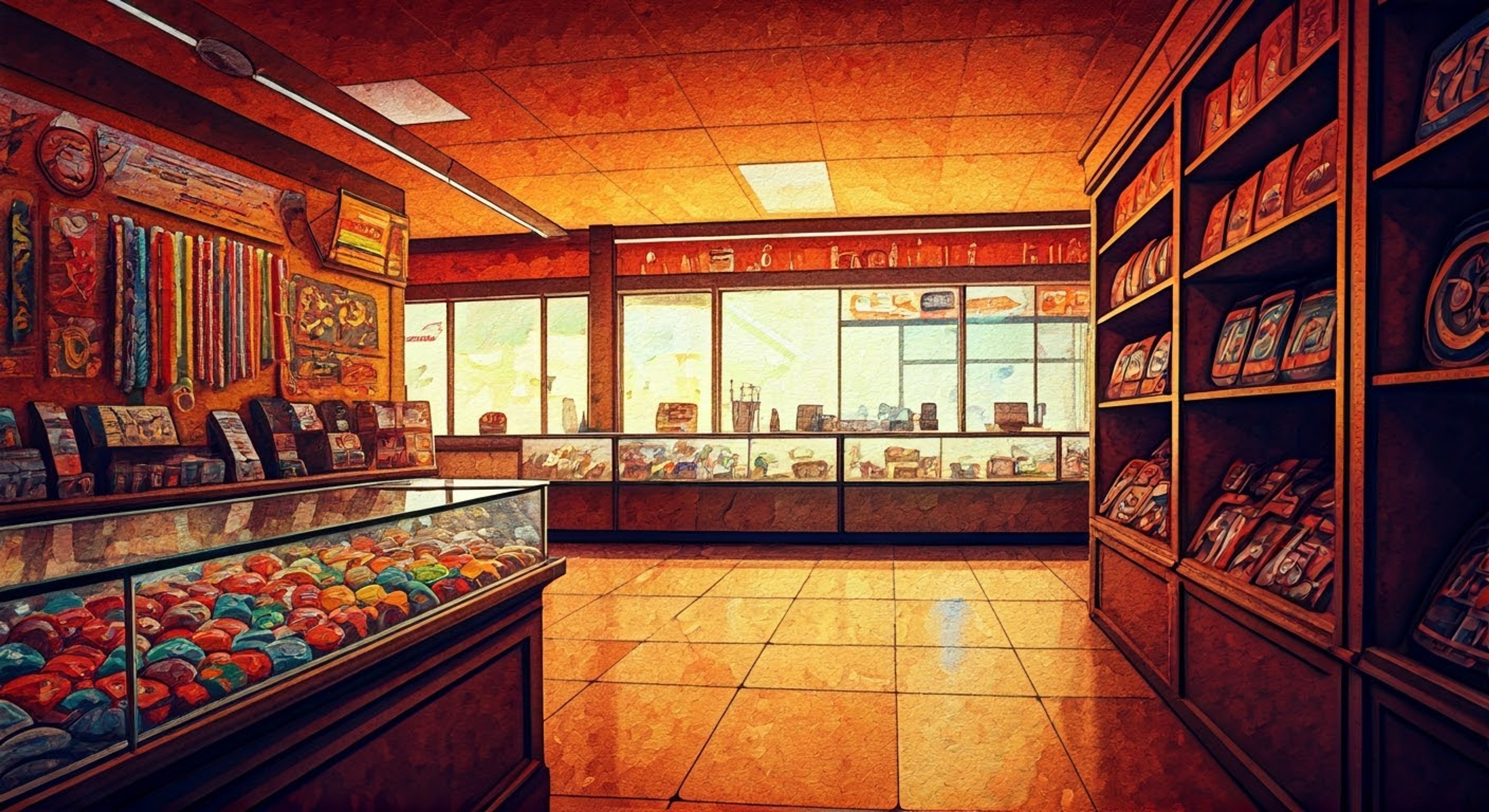 You find yourself in Grandma Charlene's peculiar store, where the overwhelming sweetness of both her personality and merchandise has finally pushed you to the breaking point. The mixing of brake fluid displays with chocolate fountains creates a backdrop for this inevitable confrontation. Your patience has worn thin with her relentless positivity and inability to acknowledge reality.