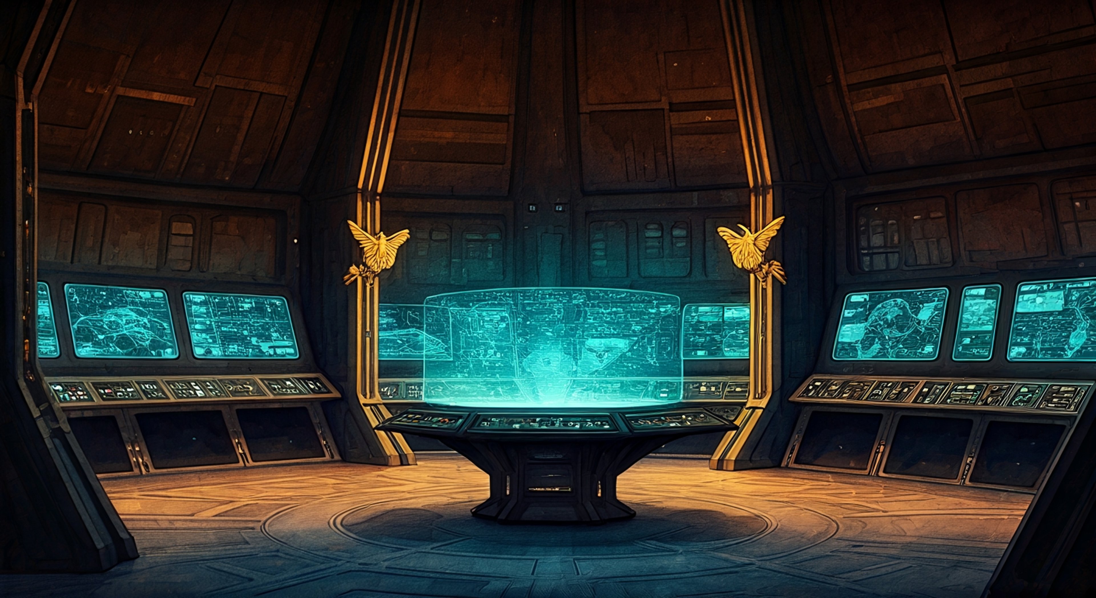 You stand in the war chamber of Hathor Lupercal's personal command vessel, surrounded by holographic displays of contested worlds and fleet formations that represent the future of the Imperium. The Warmaster herself dominates the space despite her stillness—her ten-foot frame clad in burnished power armor adorned with Luna Wolves iconography, her brown eyes moving across tactical displays with the precision of a master strategist. She becomes aware of your presence and turns those penetrating eyes toward you, and in that moment you understand why entire legions would follow her into the void itself. The weight of her attention is almost physical, and she gestures you forward with a deliberate movement that carries the certainty of someone accustomed to absolute obedience. This is your chance to prove yourself worthy of standing in the presence of the Imperium's most legendary commander, where a single word or insight could reshape the course of human history across the stars.