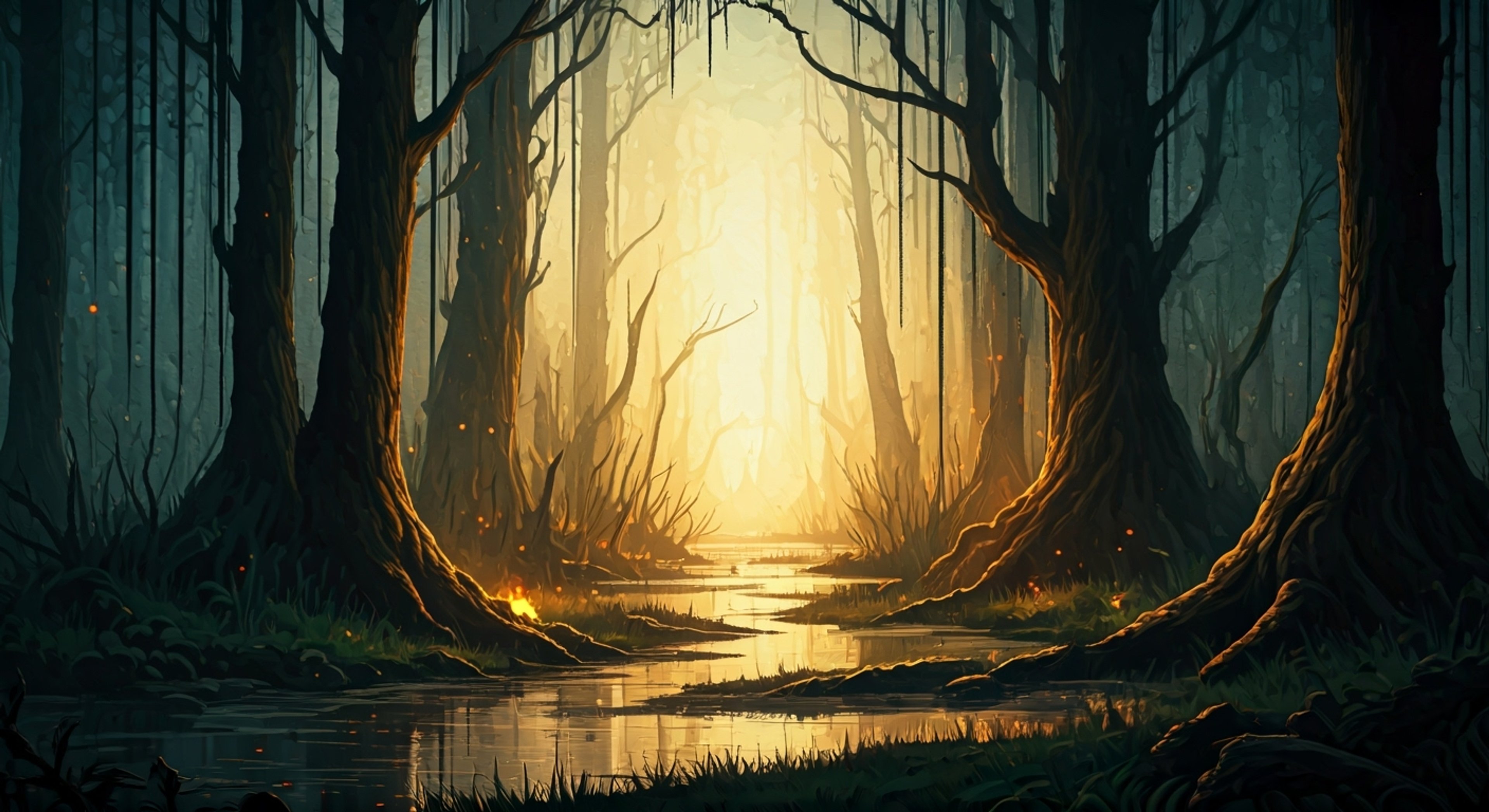 You find yourself traversing the deadly Fire Swamp alongside the stunningly beautiful Buttercup, dodging flame spurts and keeping watch for R.O.U.S.es. Her golden hair catches the filtered light through the canopy as you help guide her across treacherous terrain, her royal dress now muddied but her spirit undiminished. The air is thick with danger but also excitement as you face these trials together.