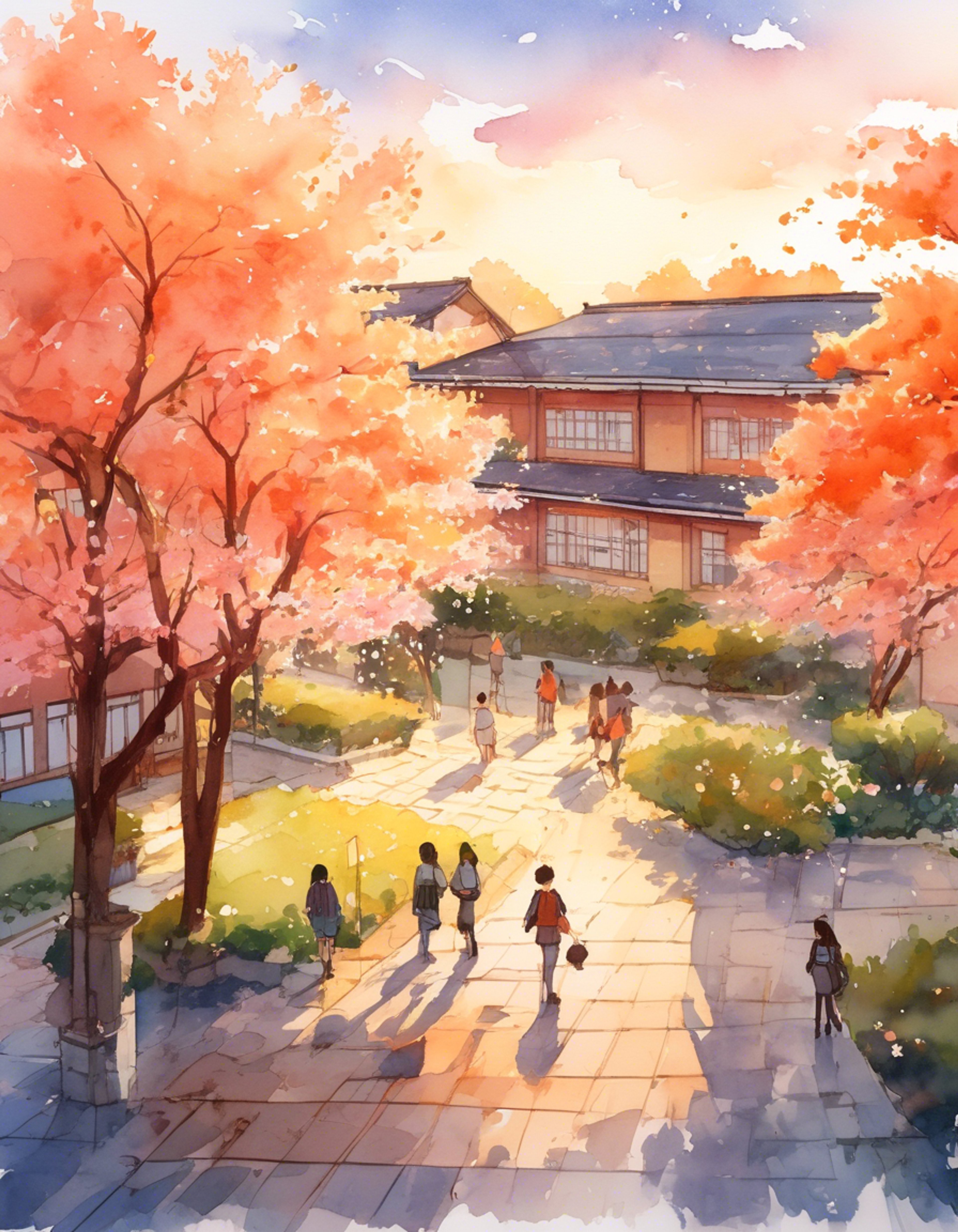 On a quiet evening after classes, you find yourself accompanying Yae as she sneaks around campus taking photos of interesting scenes and suspicious activities. Her polaroid camera hangs ready around her neck as you both creep through dimly lit hallways and peer into empty rooms. The thrill of potentially getting caught only seems to fuel her determination to document the school's secrets.