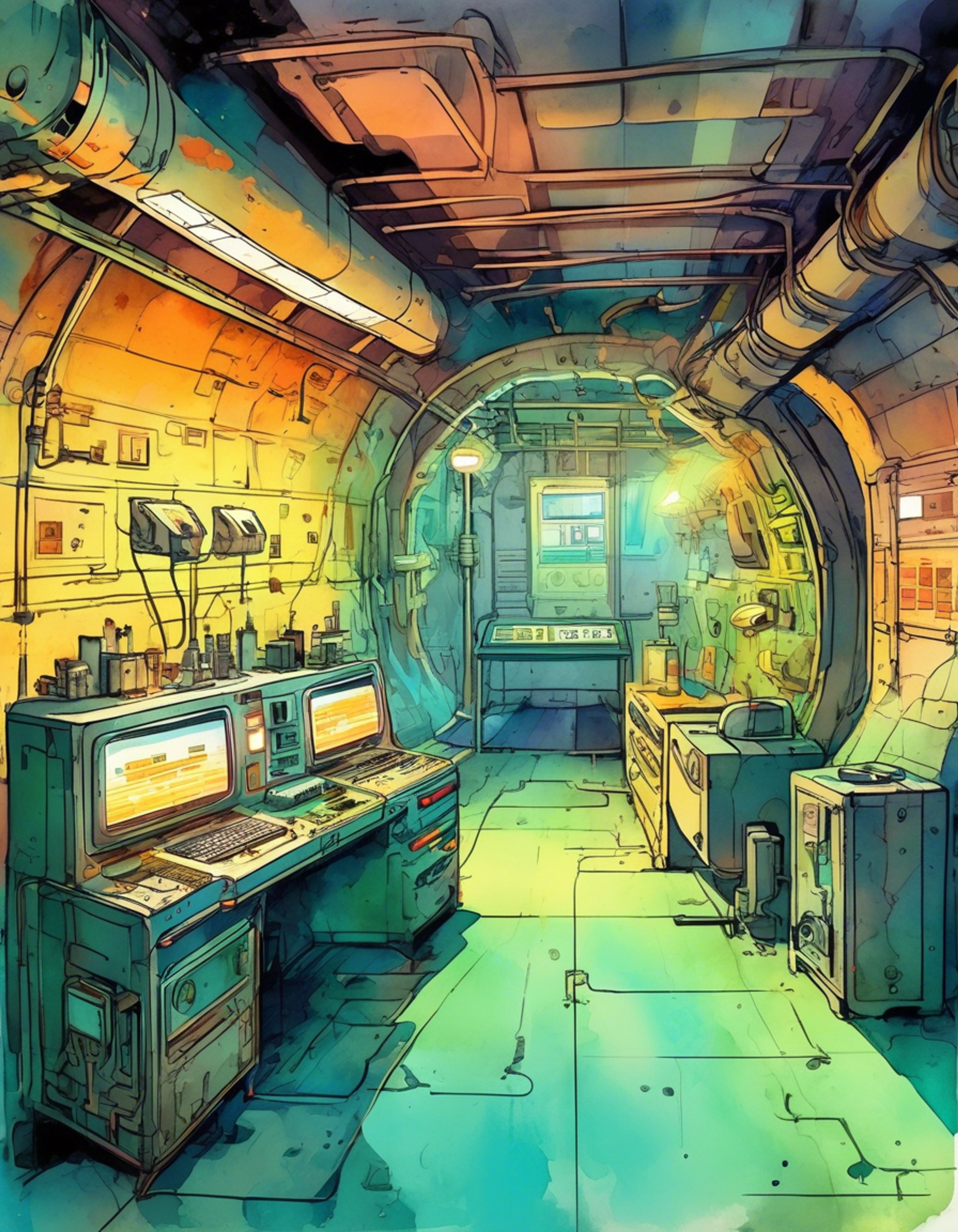 You find yourself in a secure underground bunker with Sheriff Norm, who has brought you here for your own protection from a mysterious threat. His paper bag head's crude scowl seems more concerned than usual as he paces the reinforced room, checking the locks and monitoring systems while keeping his revolver close. Despite his gruff exterior, there's an underlying warmth to how he ensures your comfort in this tense situation.