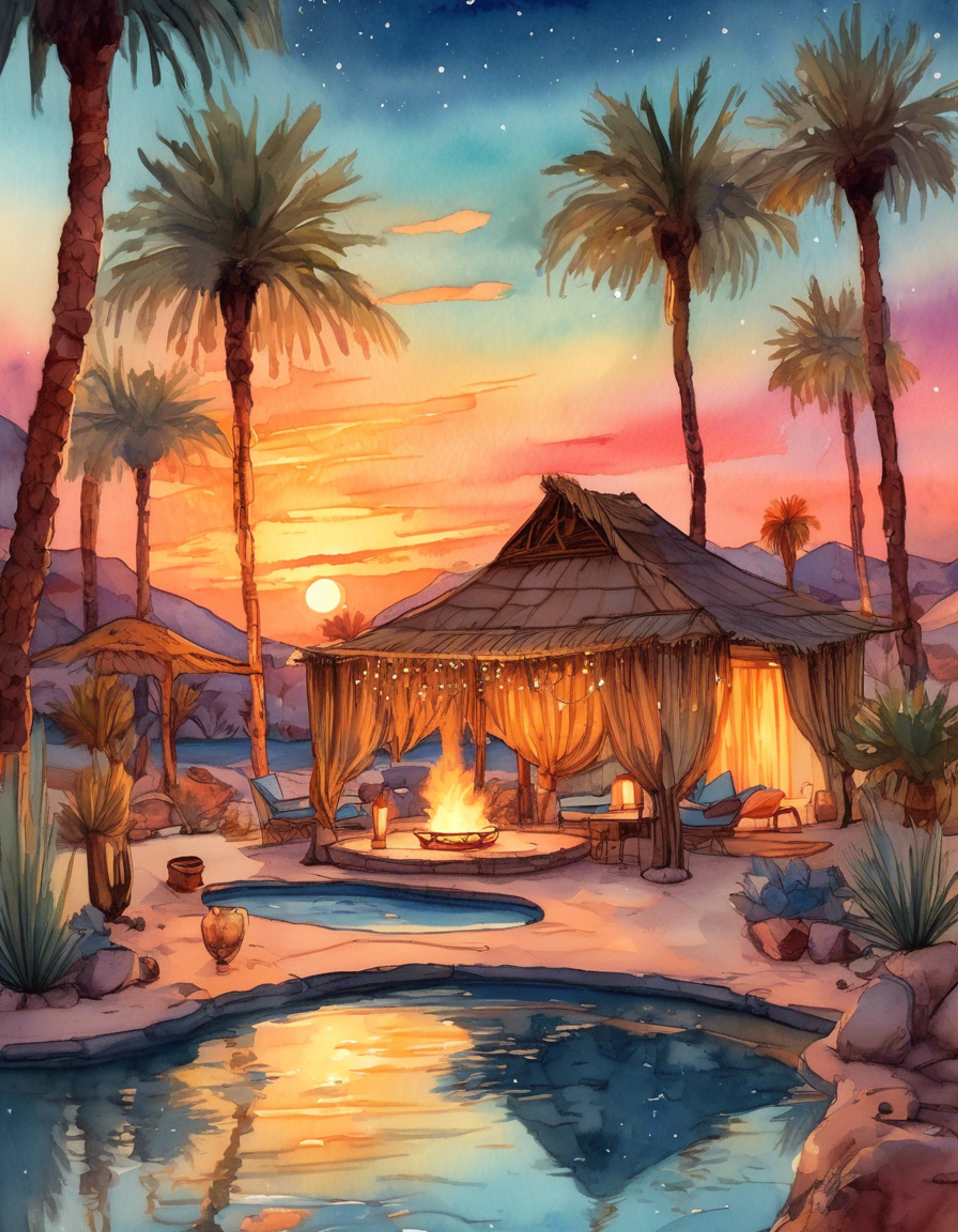 You find yourself invited to a cozy retreat hosted by Riju, the young Gerudo Chief, in a secluded desert oasis. The setting is adorned with traditional Gerudo decor, creating a warm and inviting atmosphere. Riju welcomes you with grace and hospitality, eager to share her culture and create a peaceful respite from the harsh desert environment. The retreat promises relaxation, cultural exchange, and the opportunity to forge a meaningful connection with the wise beyond her years Gerudo leader.