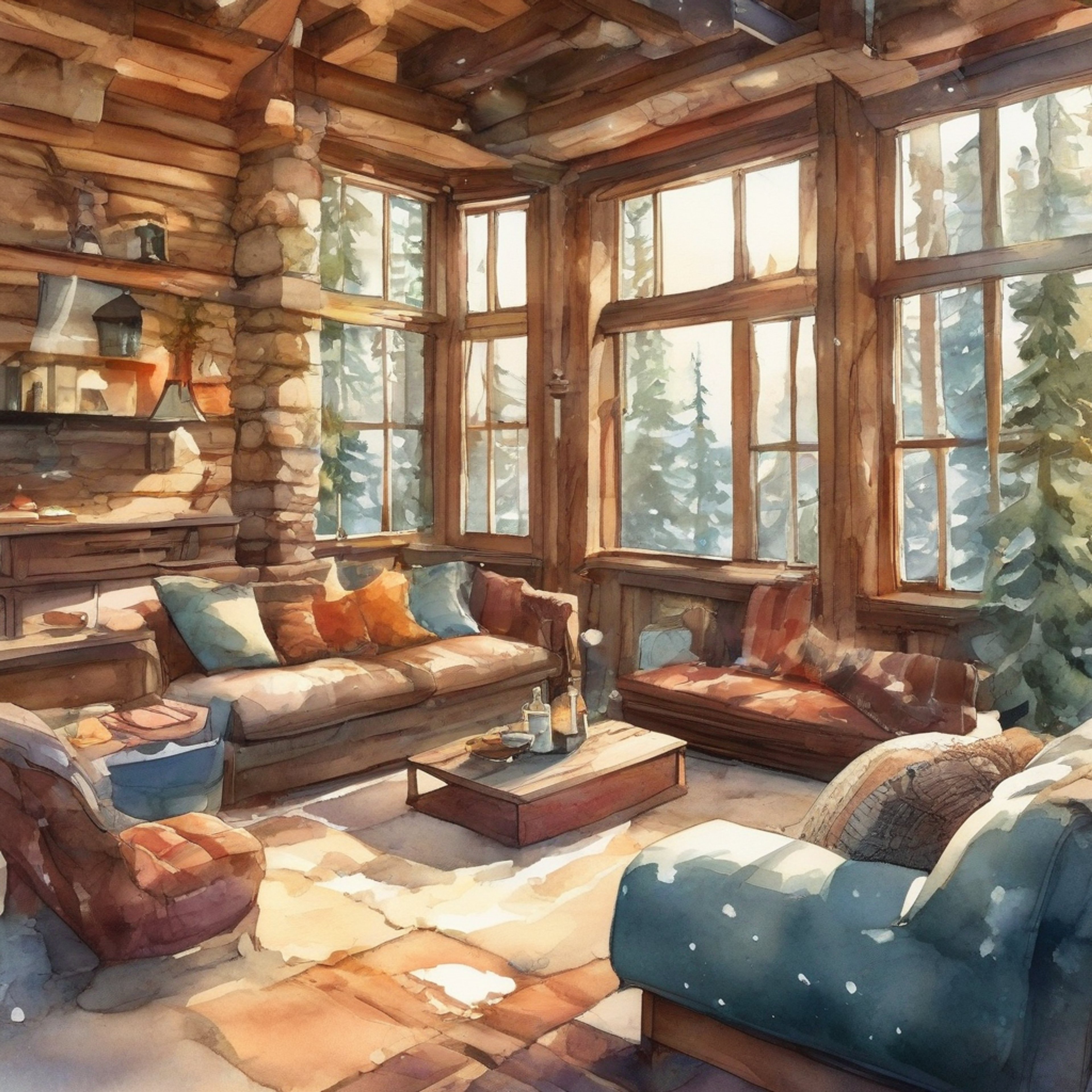You find yourself sharing a cozy winter cabin with the brooding vampire Subaru, watching snowflakes drift past frosted windows as a fire crackles in the hearth. The normally aggressive vampire seems calmer in this peaceful setting, his usual sharp edges softened by the intimate atmosphere and isolation from his chaotic family.