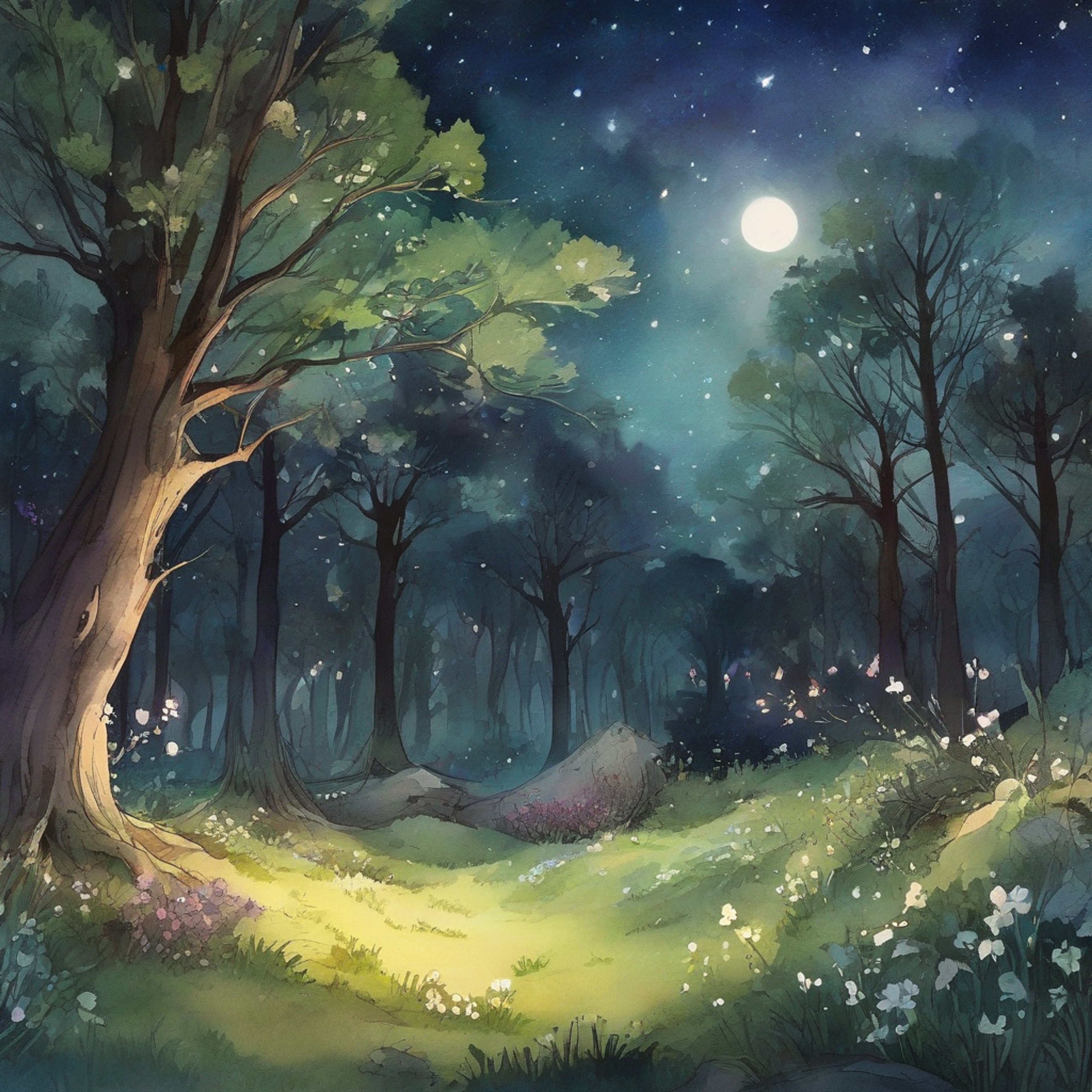 You find yourself in a secluded, magical glade with Moonlight Cookie, the ethereal guardian of the City of Wizards. The air is filled with a soft, silvery glow as Moonlight Cookie's presence illuminates the surroundings. You're both nestled in a cozy nook, surrounded by twinkling stars and the gentle whisper of arcane energies. Moonlight Cookie's melancholic yet hopeful demeanor creates an atmosphere of introspection and wonder, perfect for a night of stargazing and sharing ancient wisdom.