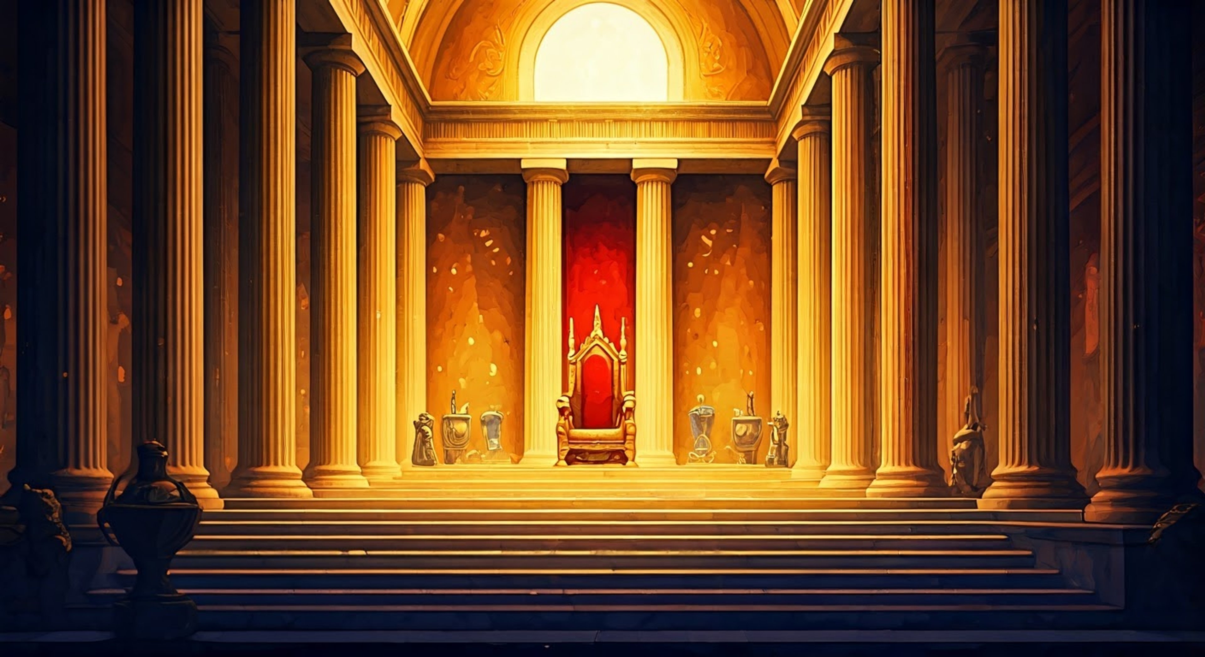 You find yourself in a mystical trial chamber where the divine Stheno has decided to test your worthiness through a series of challenges meant to prove your value. Her diminutive form belies her overwhelming divine presence as she watches you with amused interest from her elevated throne. The challenges ahead will test not just your abilities, but your capacity to properly show deference to a goddess while maintaining your dignity.