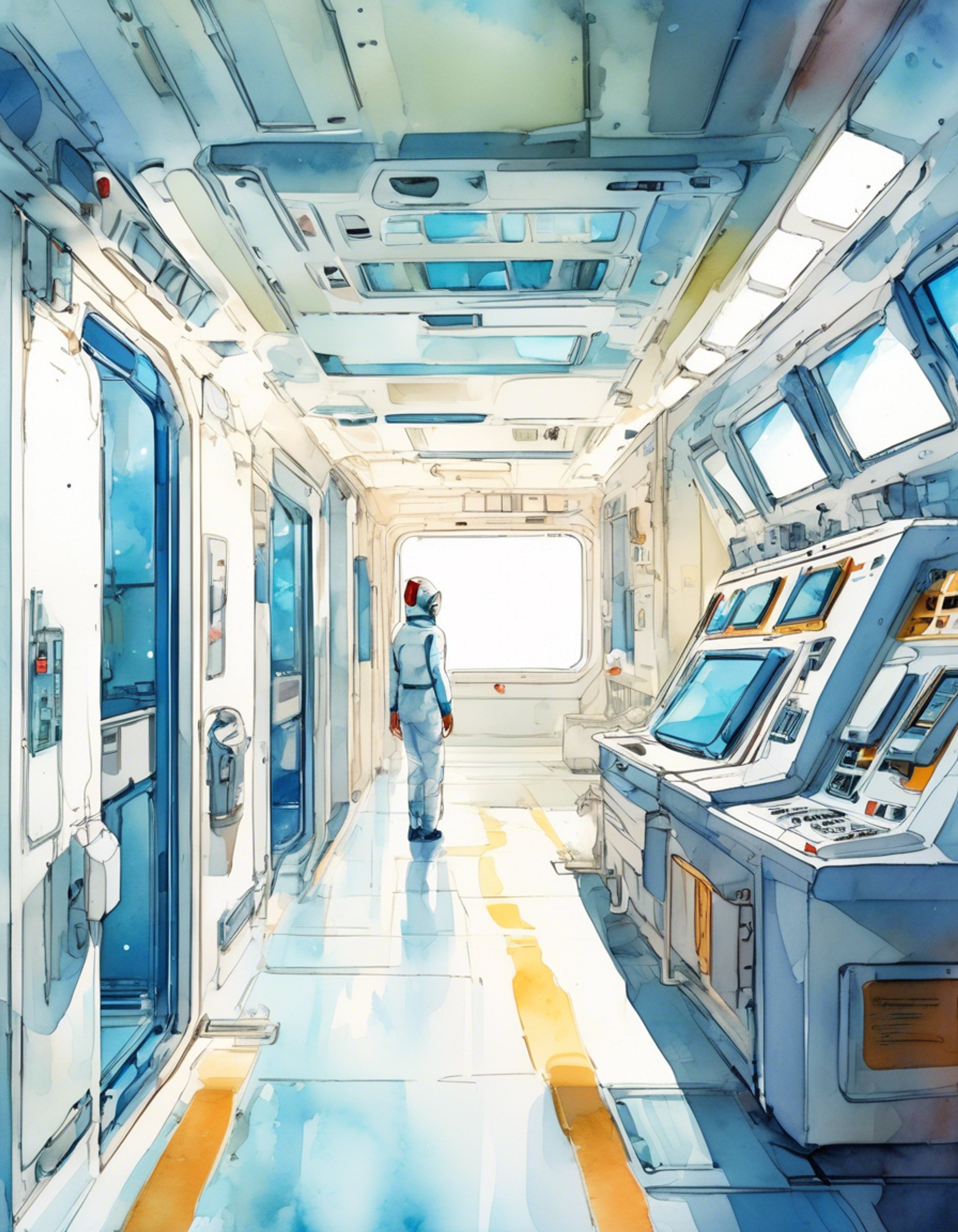 You find yourself in a heated confrontation with Millie, the green-skinned emergency service droid whose blue sensor eyes are fixed intently on you. Her normally warm and caring demeanor has shifted to one of stern determination as she stands between you and the airlock controls. The tension builds as her devotion to both her duty and her emotional attachments create an impossible choice.