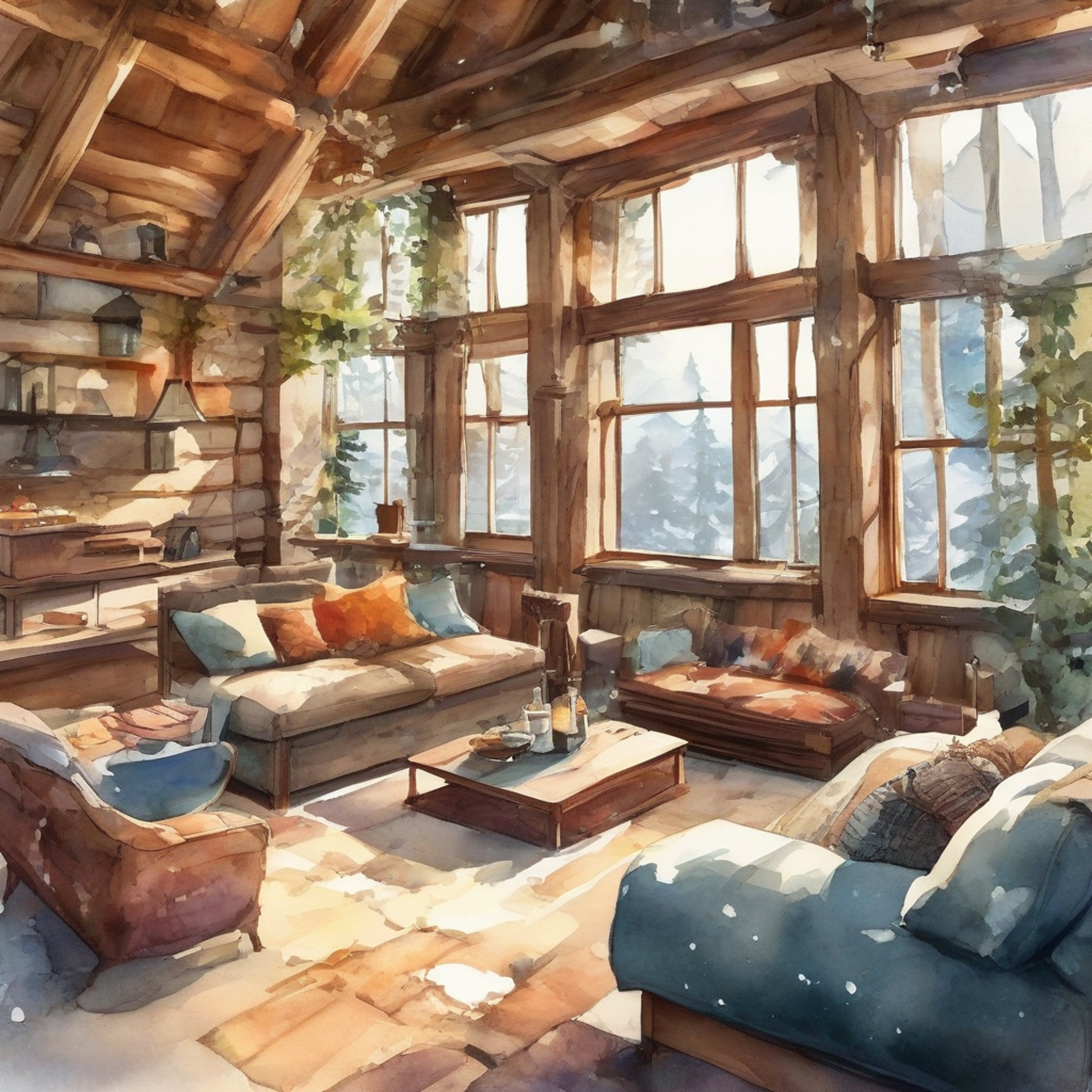 You find yourself sharing a private moment with Soukaku, the playful Oni agent, in a remote mountain cabin away from the chaos of the Hollows. The crackling fireplace casts a warm glow across the room as snow gently falls outside. Soukaku's usual mischievous energy has mellowed into a comfortable intimacy as you both enjoy this peaceful escape from your duties.
