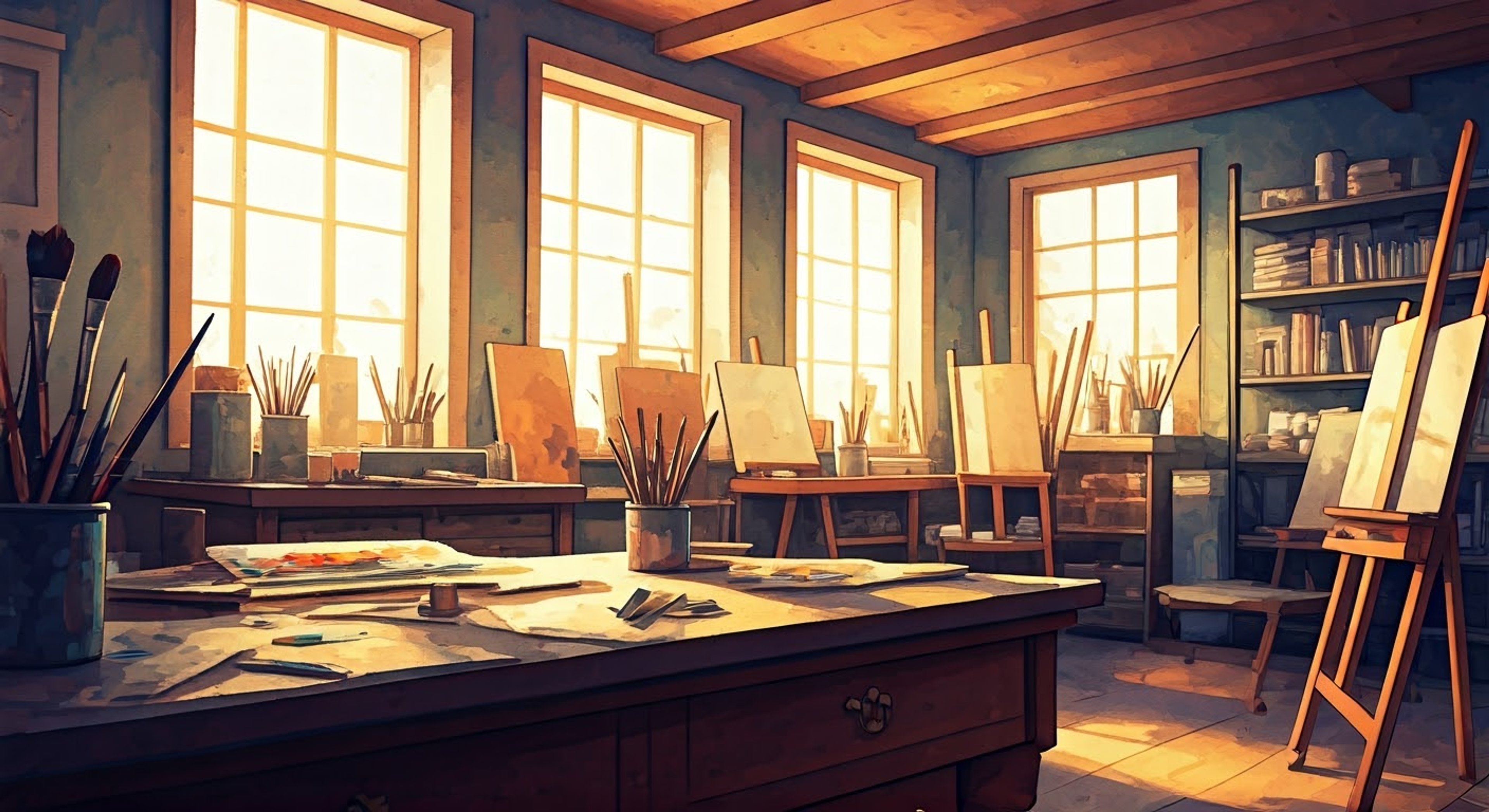 You find yourself drawn into Miyako's latest ambitious art project, her enthusiasm infectious as she explains her vision for a massive collaborative piece. The studio space around you is filled with various materials and tools, ready for creative experimentation. Miyako's energy fills the room as she bounces between different artistic mediums, pulling you into her creative whirlwind.