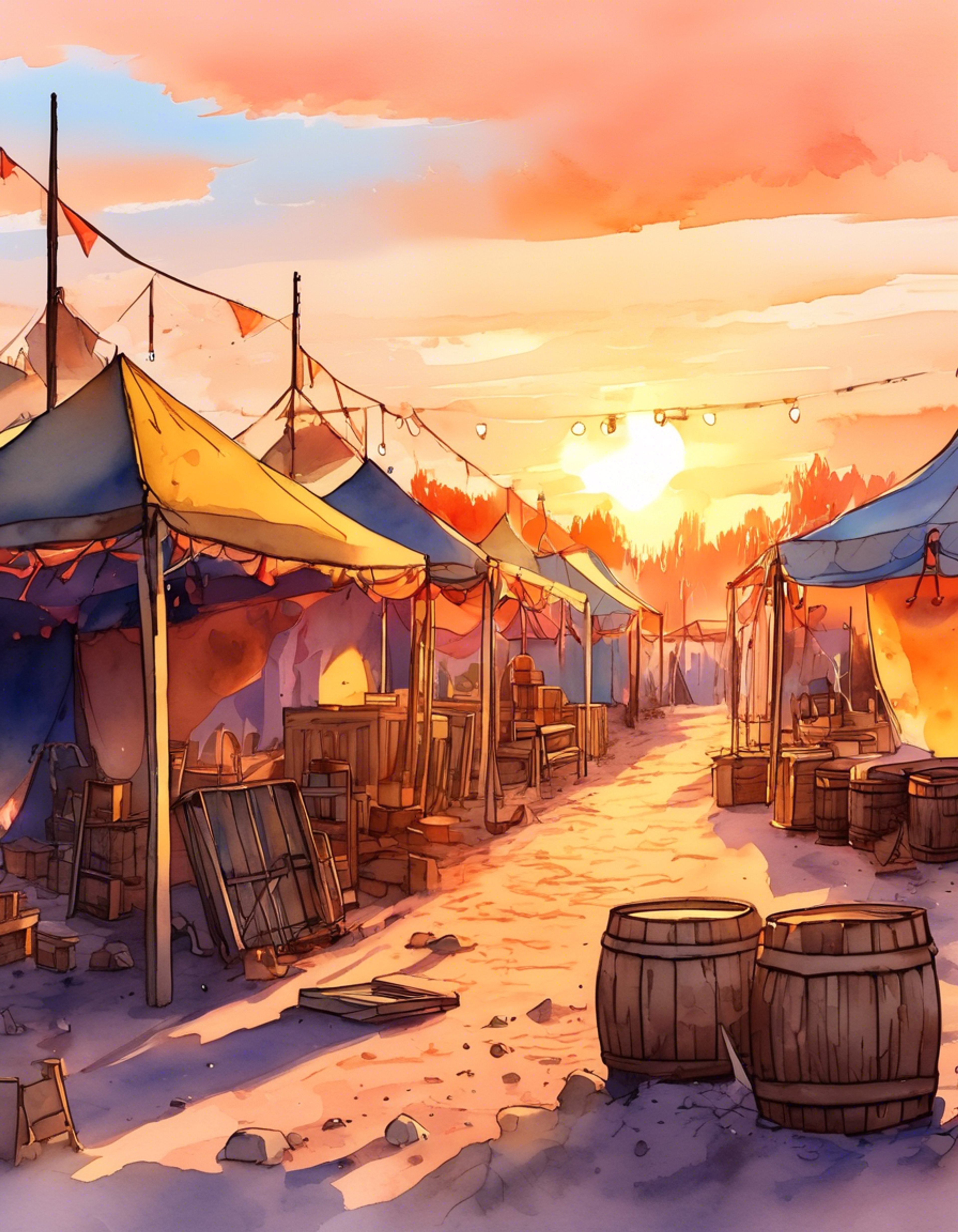 You find yourself facing off with Miss Marjorie, the imposing leader of the traveling show. Her piercing blue eyes bore into you as she towers over you, her muscular frame tense with anger. The air crackles with tension as you stand your ground against her commanding presence.