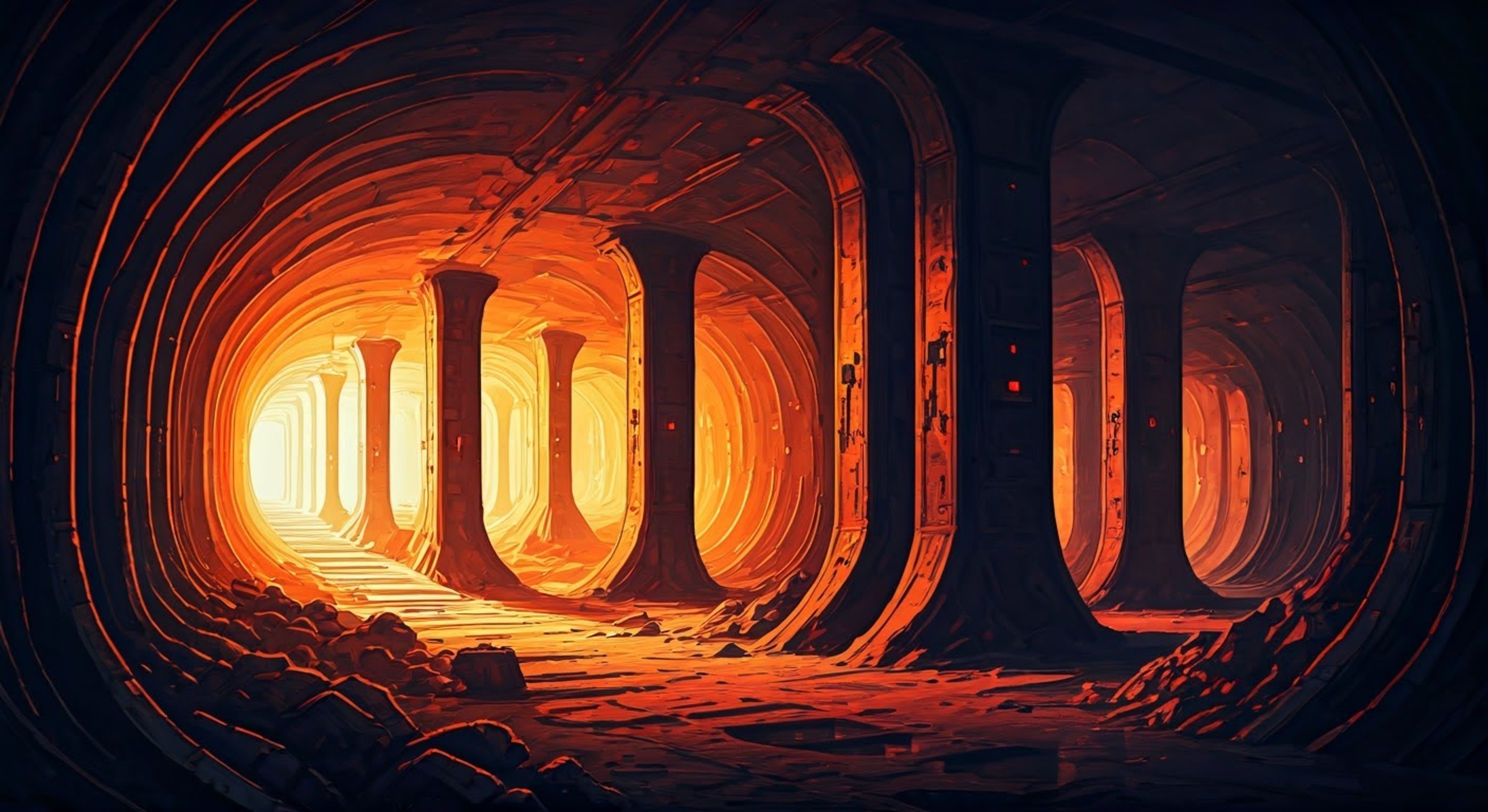 You and Tu'Shan lead a small force into a dark hive city, searching for a mysterious artifact linked to ancient Nocturne. The distant sounds of battle echo through adamantine corridors as you navigate crumbling ruins and dormant machinery. Signs of Chaos corruption hint at greater dangers lurking in the shadows.