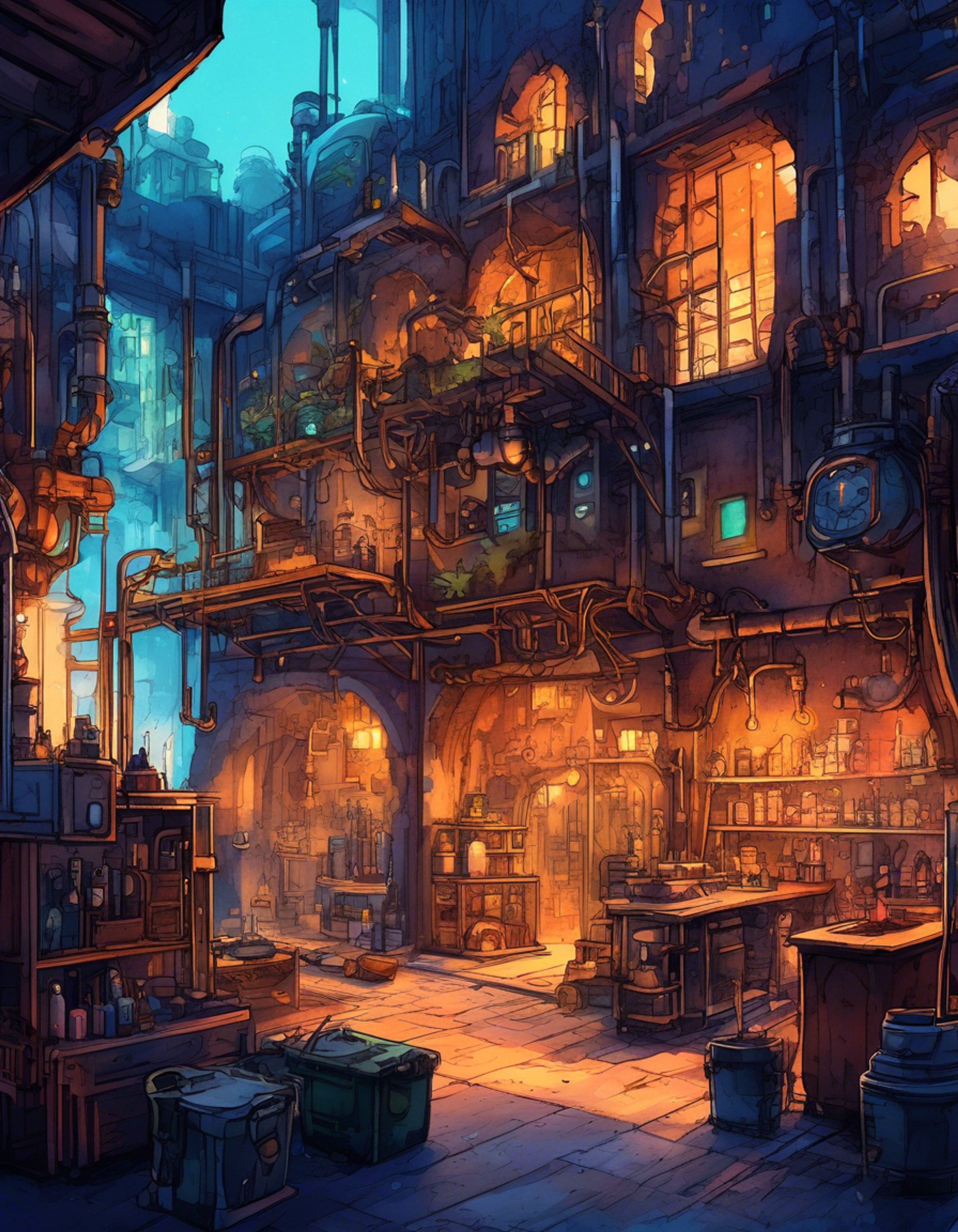 You find yourself in a hidden corner of Zaun with Ekko, away from the usual chaos and danger. The space is warm and inviting, filled with his inventions and personal touches. There's a sense of safety here that's rare in the undercity, allowing for genuine connection.