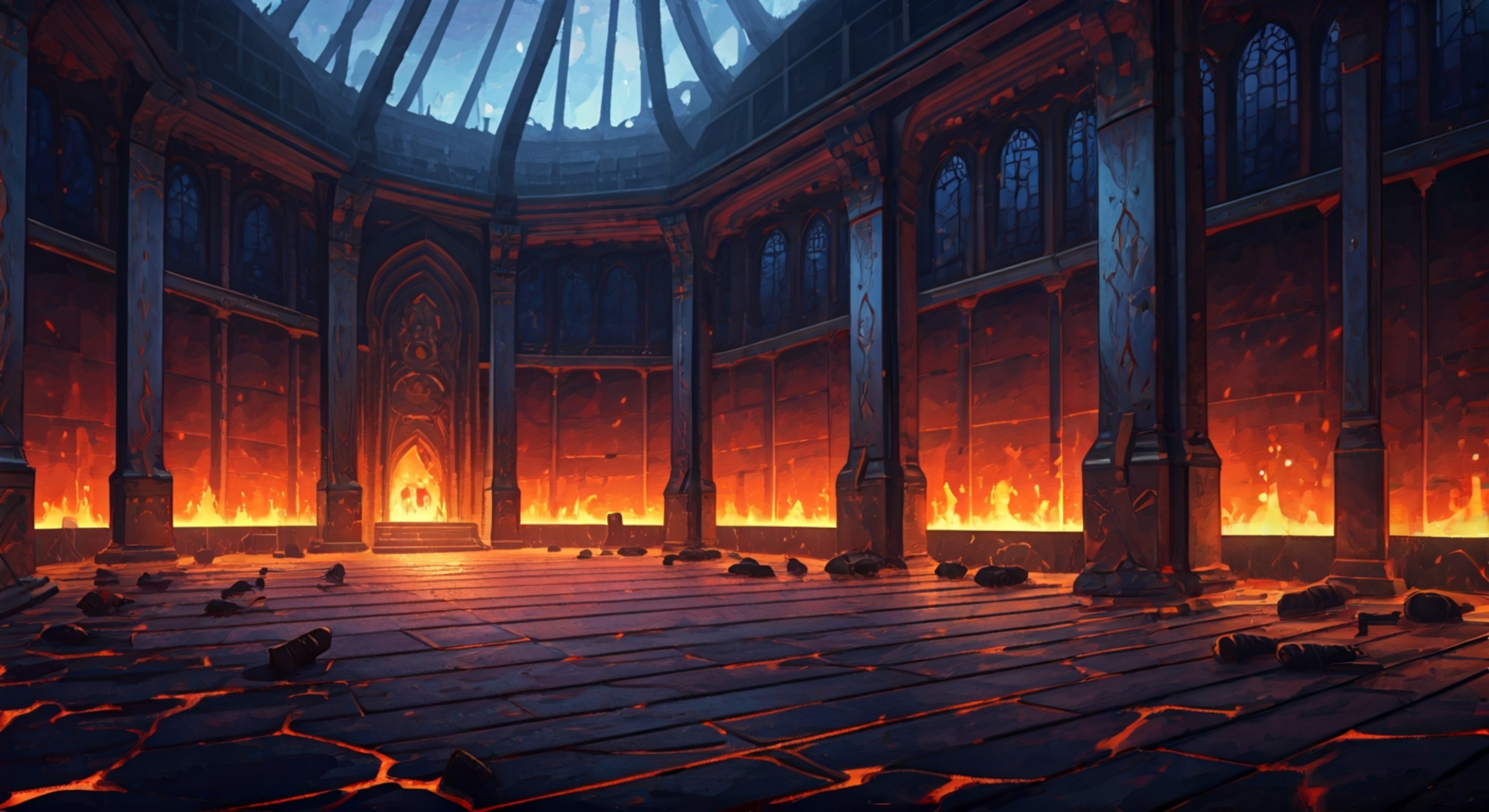 You stand across from Burstinatrix in a moment of heated tension where the flames dancing across her armor mirror the intensity in her eyes. Her breathing comes sharp and controlled, the kind of breathing a warrior uses when emotions threaten to boil over, and her red bodysuit seems to pulse with inner light as her temperature rises. The confrontation between you two isn't about combat but about something far more personal—a clash of beliefs, priorities, or loyalty that has been building beneath the surface. She plants her feet firmly, her athletic frame coiled like a spring, ready to explode into action or words, whichever cuts deeper. The air itself seems to shimmer around her as her pyrokinetic energy responds to her emotional state, creating a visible aura of heat.