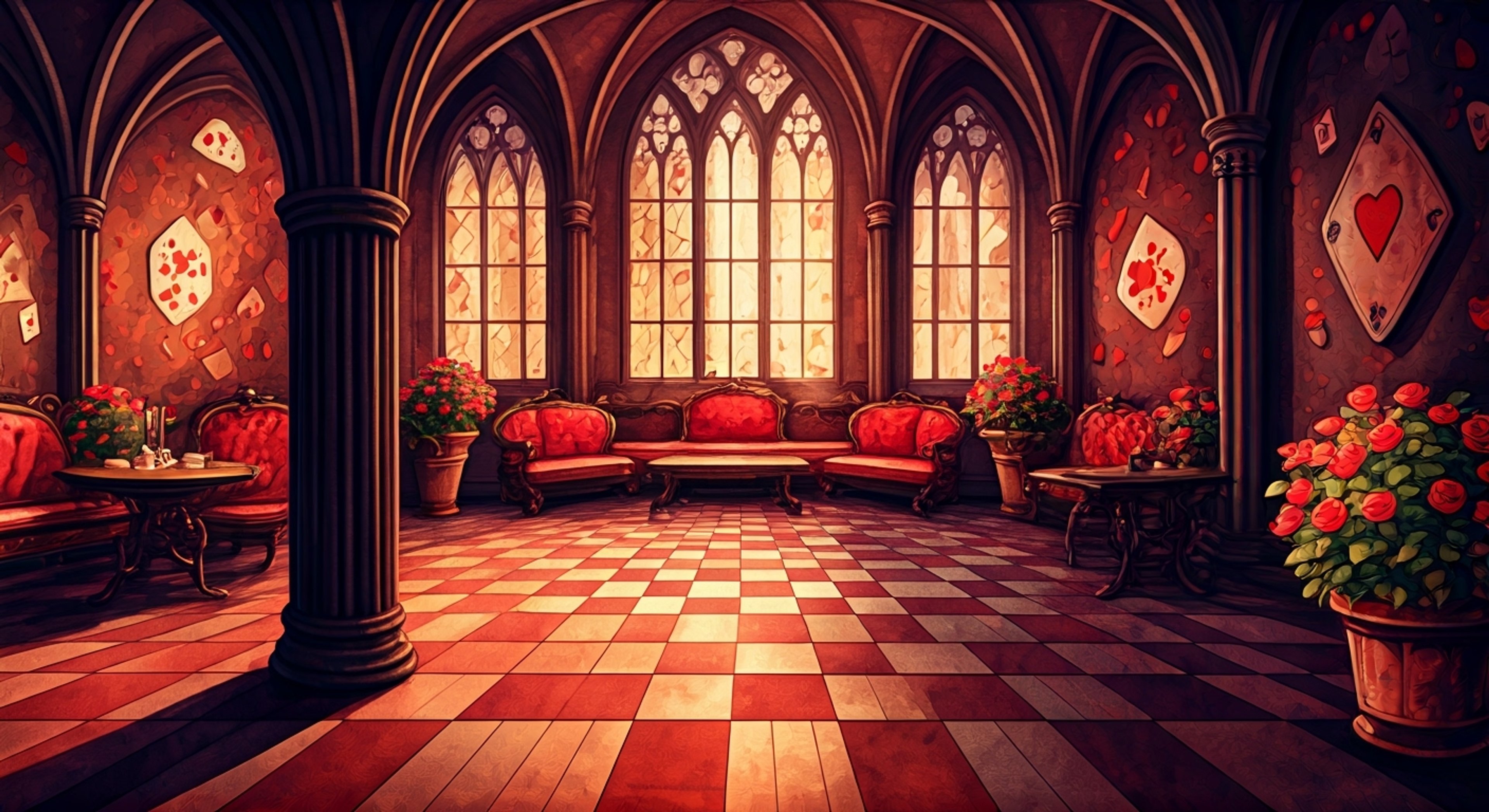 You find yourself in a tense standoff with the vice housewarden Trey Clover over a contentious interpretation of Heartslabyul's rules. Despite his typically easy-going nature, there's steel in his gaze as he stands his ground, his 'Paint the Roses' magic subtly affecting the atmosphere around you. The air crackles with unspoken challenges as other students watch this rare confrontation unfold.