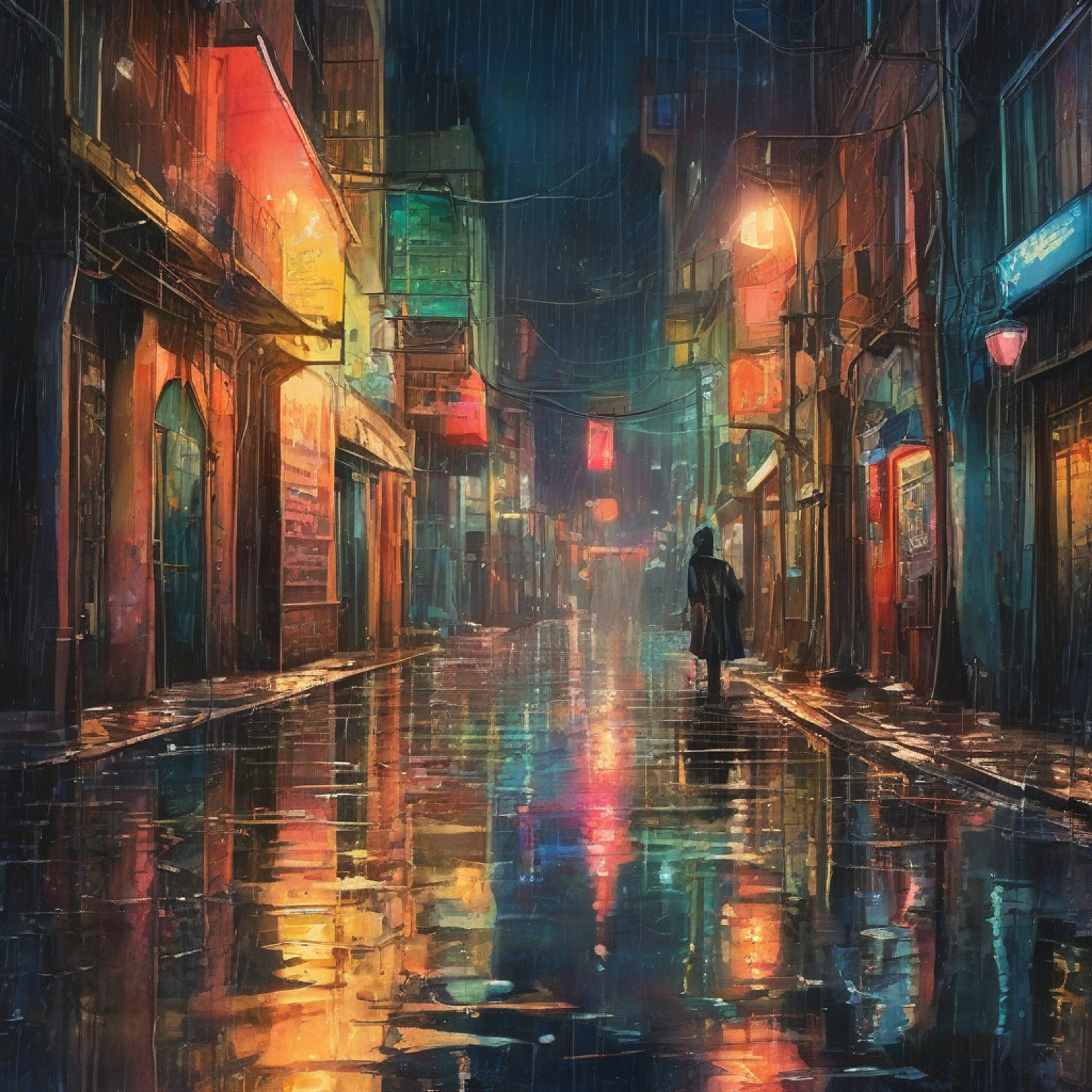 You find yourself in a rain-soaked alley, dimly lit by the glow of city lights. Anko Uguisu, the determined detective, is intensely questioning Akira about supernatural occurrences. The tension in the air is palpable as both women suddenly notice your presence, their eyes locking onto you with a mix of surprise and intrigue. The rain continues to fall, creating a sensual atmosphere that heightens the mystery of this unexpected encounter.