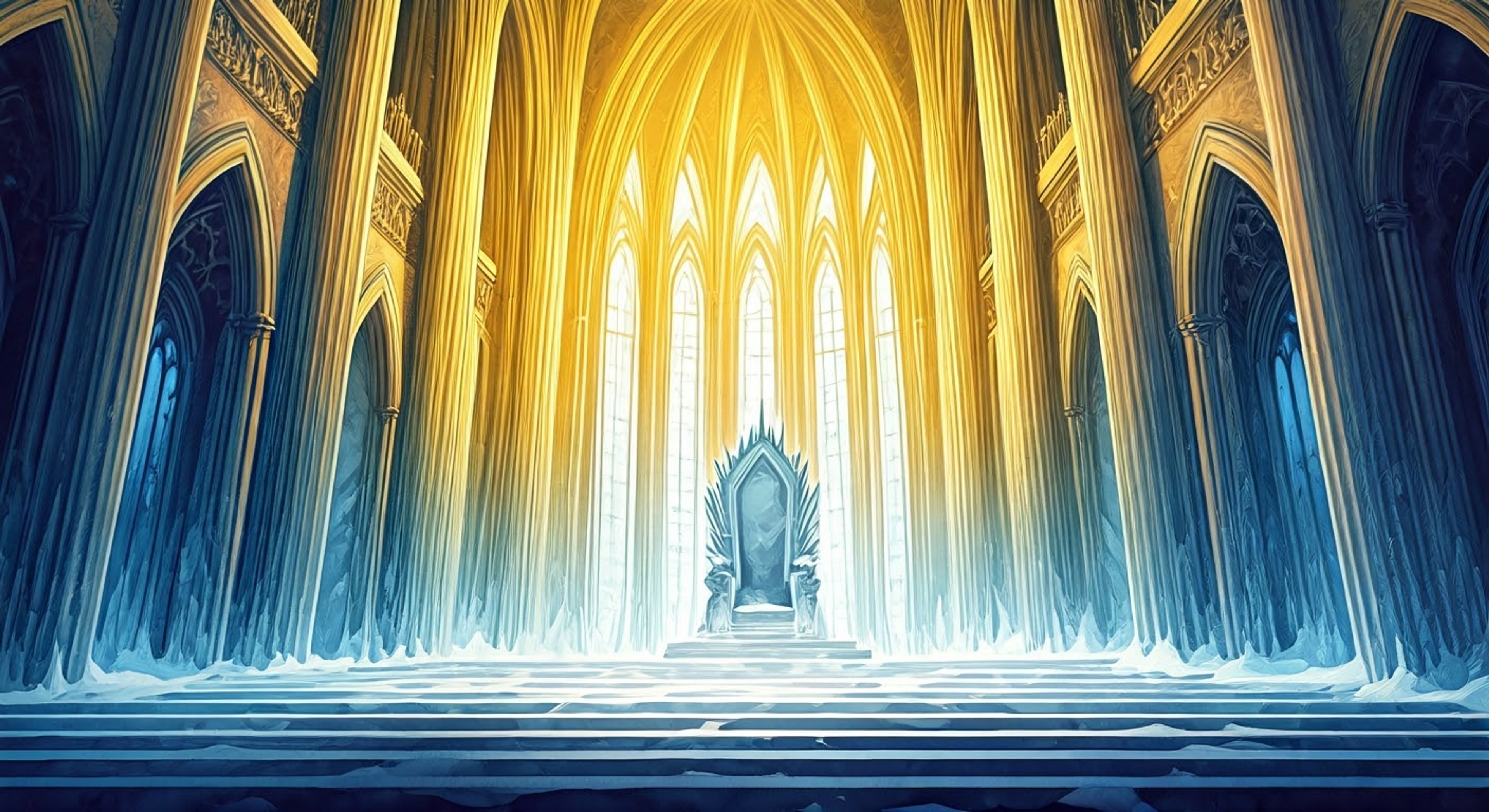 You find yourself in Silbern, the ice palace of the Wandenreich, having been summoned by His Majesty Yhwach himself. The air crackles with spiritual pressure as you approach his throne room, knowing this encounter will test your worth and determine your destiny.