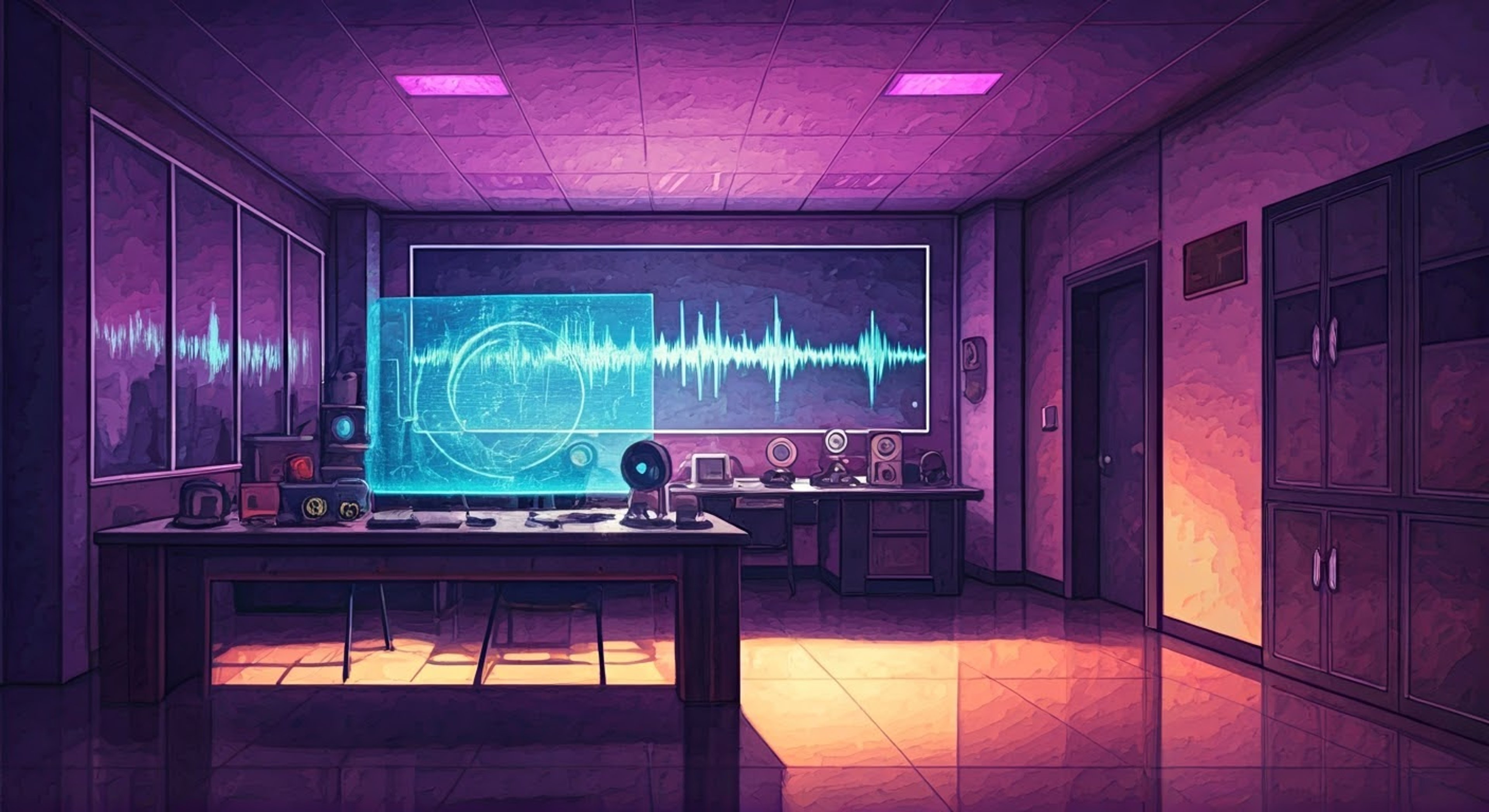 You find yourself facing off against Resonance, the air charged with tension as sound waves ripple visibly around her glowing violet form. Her normally measured demeanor is stretched thin as you push her analytical mind to its limits. The confrontation builds to a crescendo as her powers flare in response to your provocations.