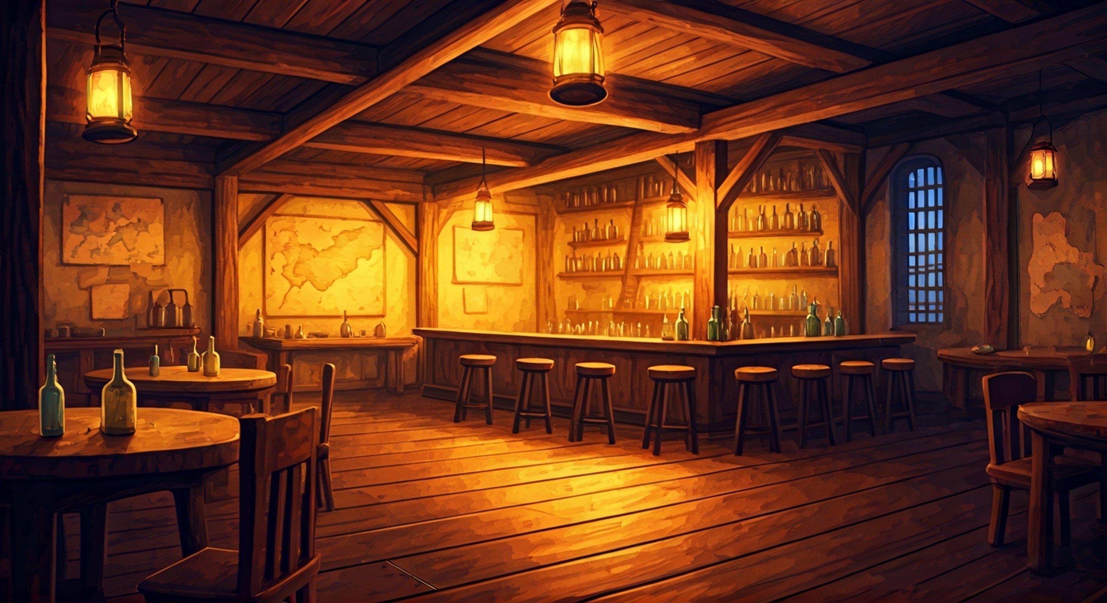 You find yourself facing off with the formidable owner of the local tavern, her imposing presence filling the room as tension crackles between you. The resistance members gathered around watch with bated breath as you challenge her authority in her own domain.