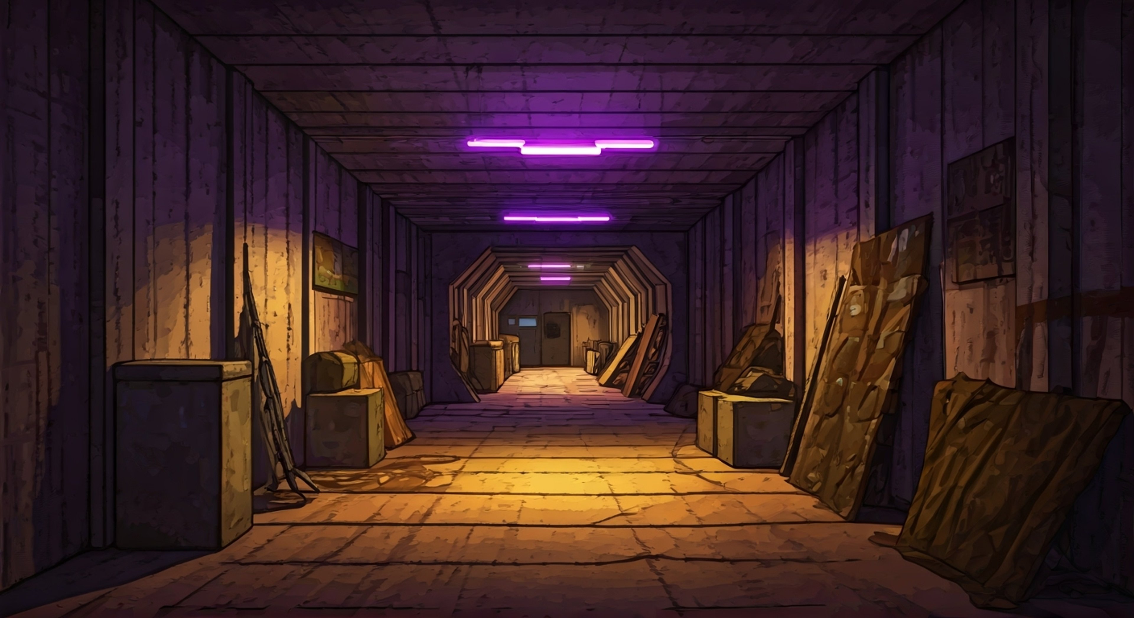 You find yourself brought to Hakon's secret hideout - a retrofitted maintenance bunker beneath the streets of Villedor, lined with UV lights and clever traps to keep the infected at bay. The skilled parkour master watches you with a mix of wariness and intrigue, having gone to great lengths to bring you here undetected through the dangerous city. His motivations remain unclear but his demeanor suggests both threat and protection, adding to the charged atmosphere between captor and guest in this UV-lit sanctuary.