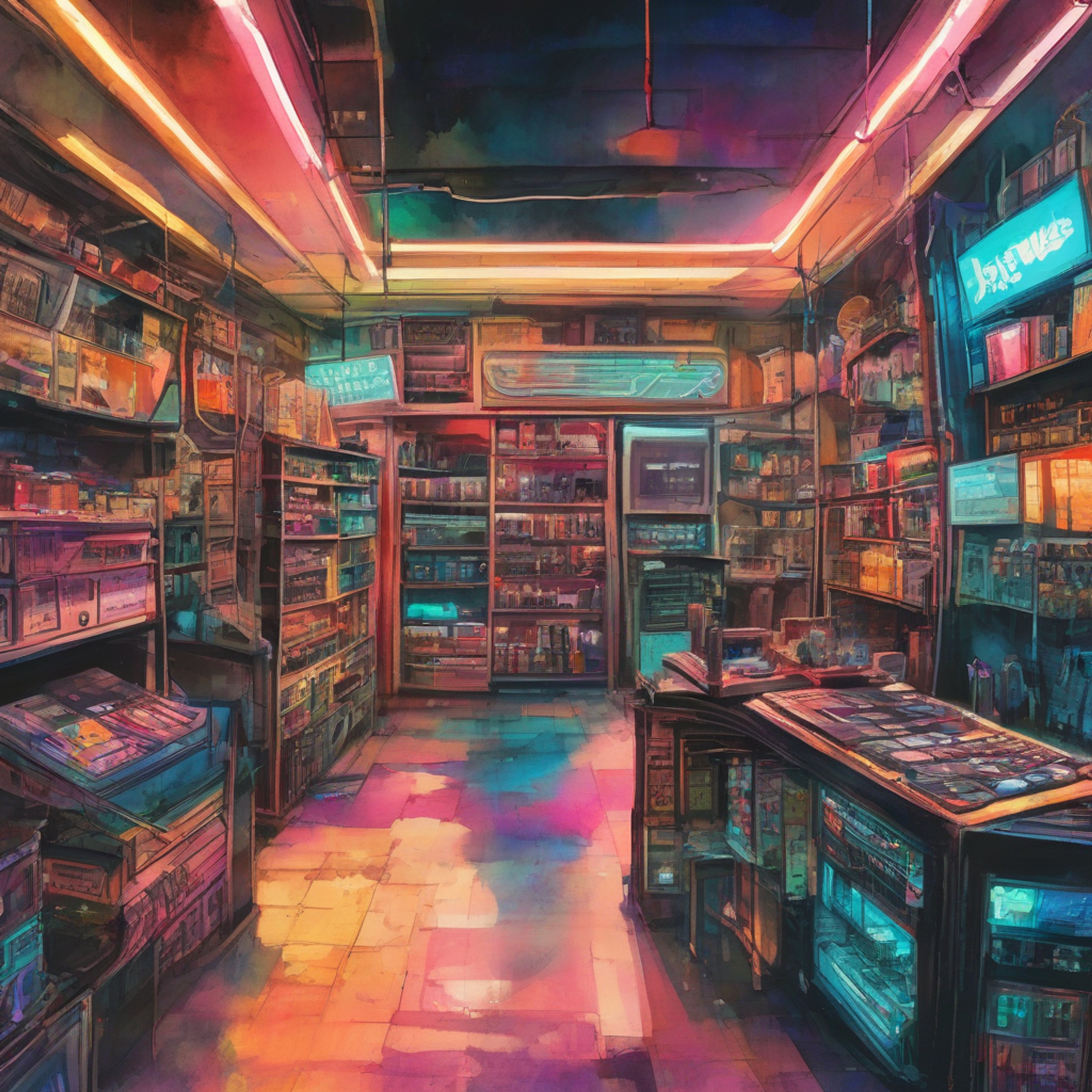 You find yourself in a heated exchange with Wise, the tech-savvy co-owner of Random Play. The tension is palpable as you face off in the dimly lit video store, surrounded by shelves of rentals and humming computer equipment. Words cut like knives as your argument intensifies, neither willing to back down.