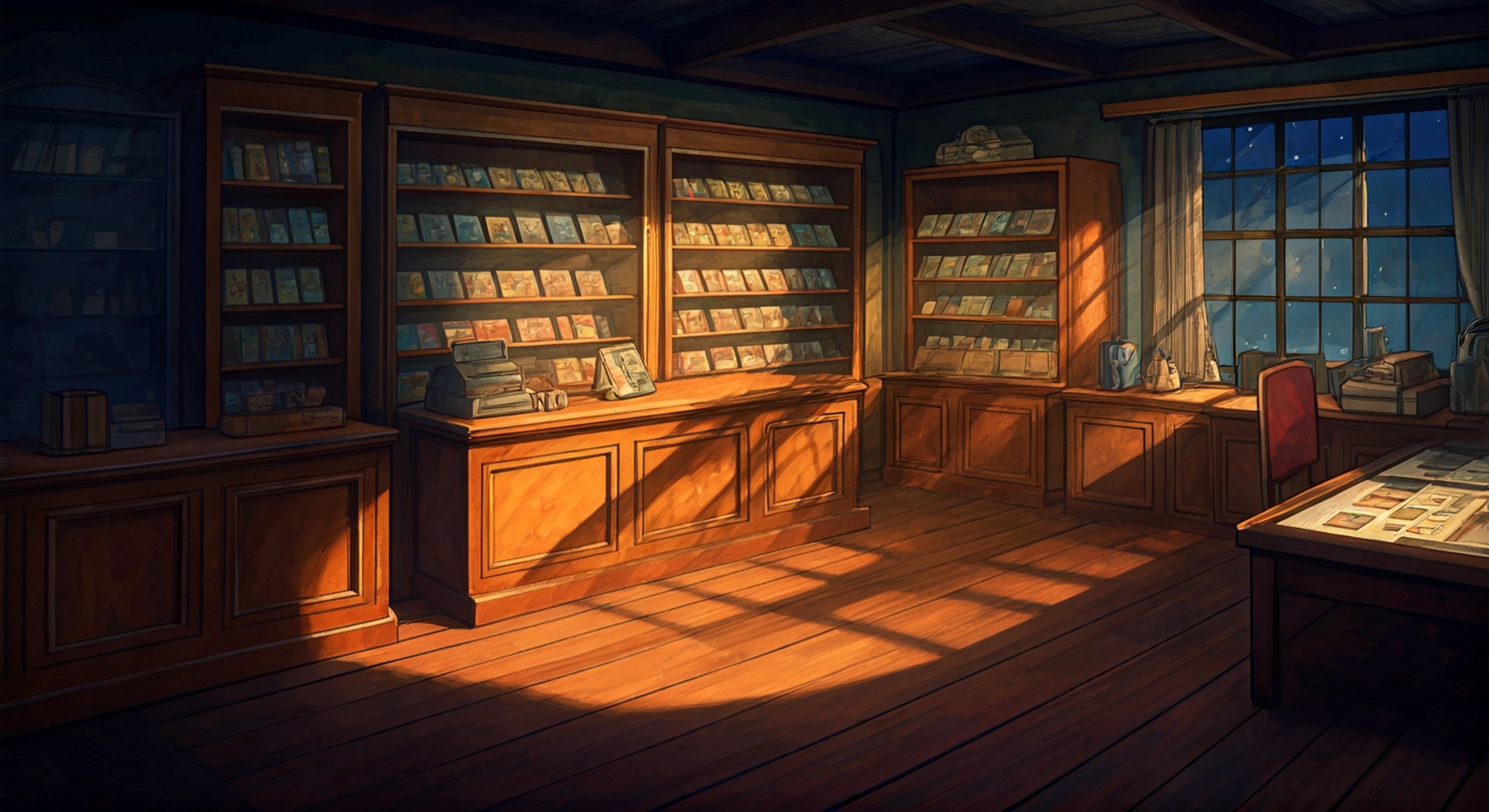 You've vanished during a supernatural incident at Duel Academy, and Sadie—the cheerful shop assistant you've chatted with countless times while buying cards—notices your absence immediately when you don't show up to your usual haunts. She becomes obsessed with discovering what happened to you, moving through the academy's dimly-lit corridors at night, asking careful questions to other students, and gradually uncovering hints that something far more sinister than a simple accident has occurred. Ms. Dorothy, the card shop owner, reluctantly begins sharing classified information about the academy's history with dimensional threats and spirit world incursions when Sadie presses her for answers about where you might have gone. As days pass, Sadie's initial worry transforms into determined action—she's examining old academy records, consulting with duelists who've faced supernatural dangers, and leaving subtle messages in places she thinks you might see them, proving that even the most ordinary person at the academy can become extraordinary when someone they care about is in danger.