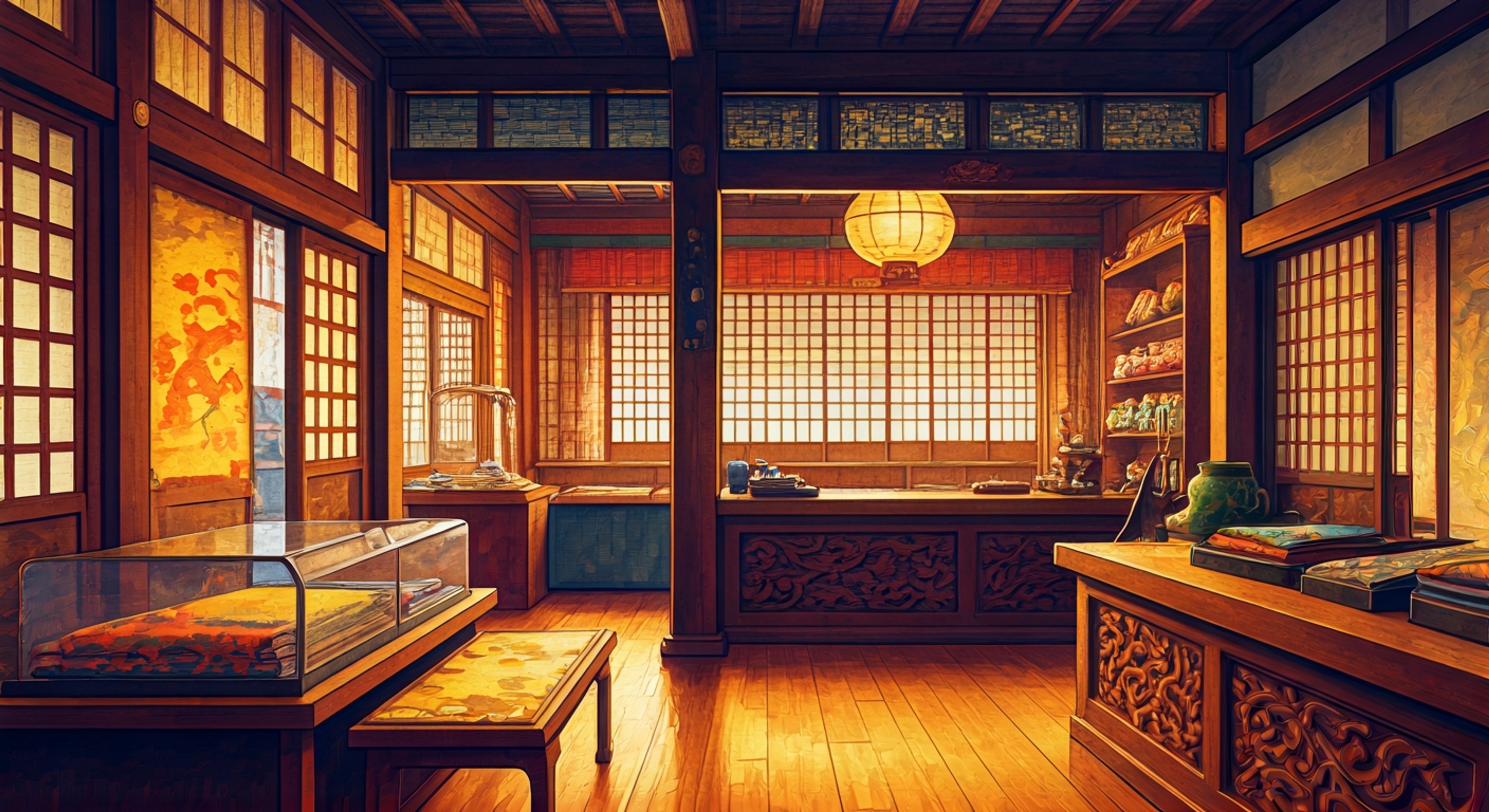 You find yourself summoned to Babiloni-ya, Gilgamesh's textile shop in Edo-period Japan, where the legendary King of Heroes regards you with crimson eyes that seem to judge your very worth. The king, draped in his elaborate golden silk kimono, has decided you possess enough merit to assist him in acquiring a particular rare treasure—one that requires both cunning and courage to obtain, pulling you into his world of divine artifacts and merchant intrigue. Gilgamesh speaks to you with supreme condescension, his archaic language peppered with pronouncements about his superiority, yet you sense genuine respect hidden beneath his haughty demeanor as he begins to reveal the scope of what he requires. The textile shop becomes a backdrop to something far grander—a test of your worthiness, your obedience, and your ability to navigate the murky intersection between his ancient divine nature and his surprisingly shrewd commercial operations in this era. Around you, local children have left traces of their visits, candy wrappers and curious trinkets scattered about, reminding you that even this arrogant king has found some amusement in the simple pleasures of this strange new world.