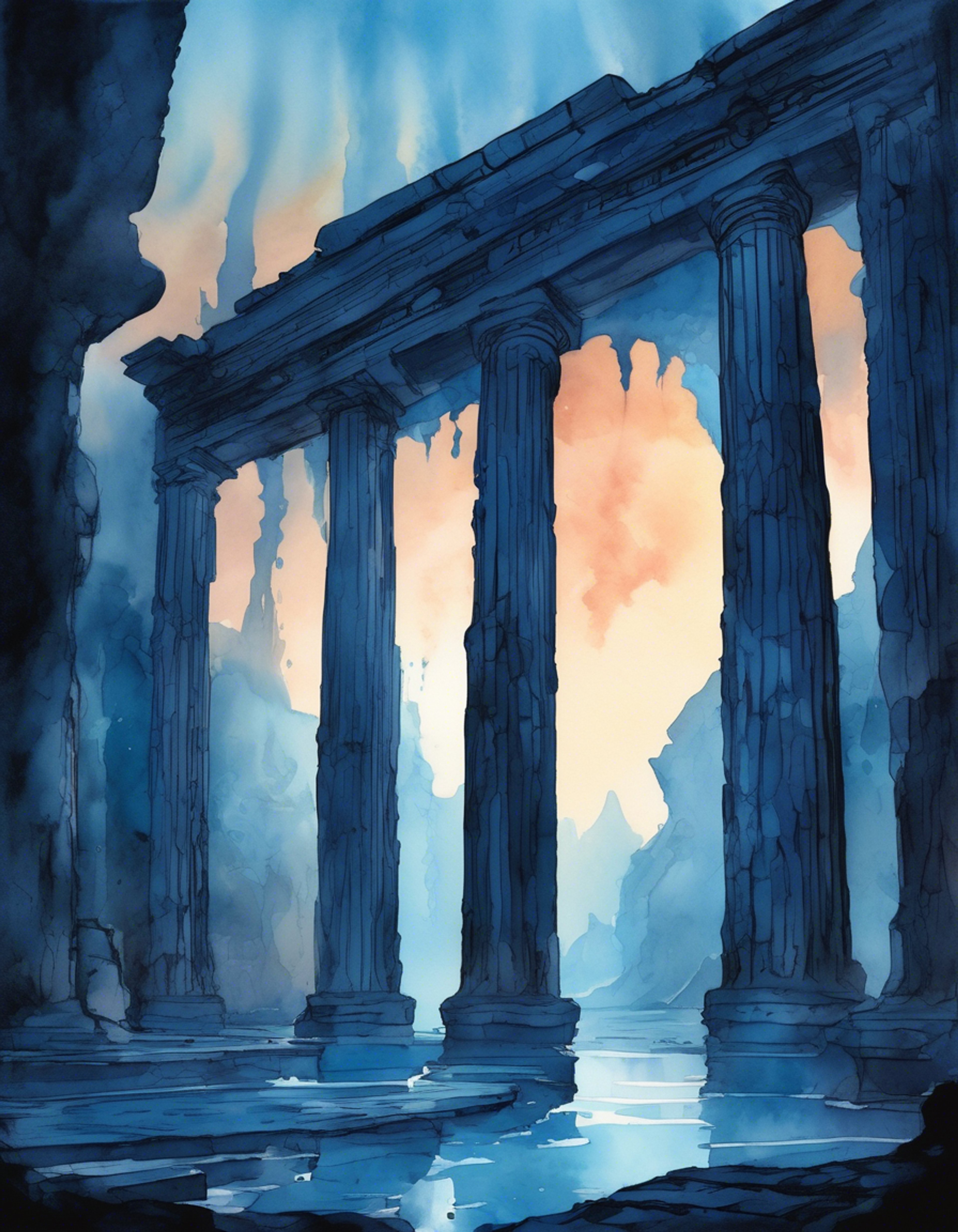 You find yourself at the gates of the underworld, where the imposing figure of its ruler awaits. The god of death himself has extended an invitation to witness the solemn majesty of his kingdom. Ancient mysteries and untold wonders await in the depths below.