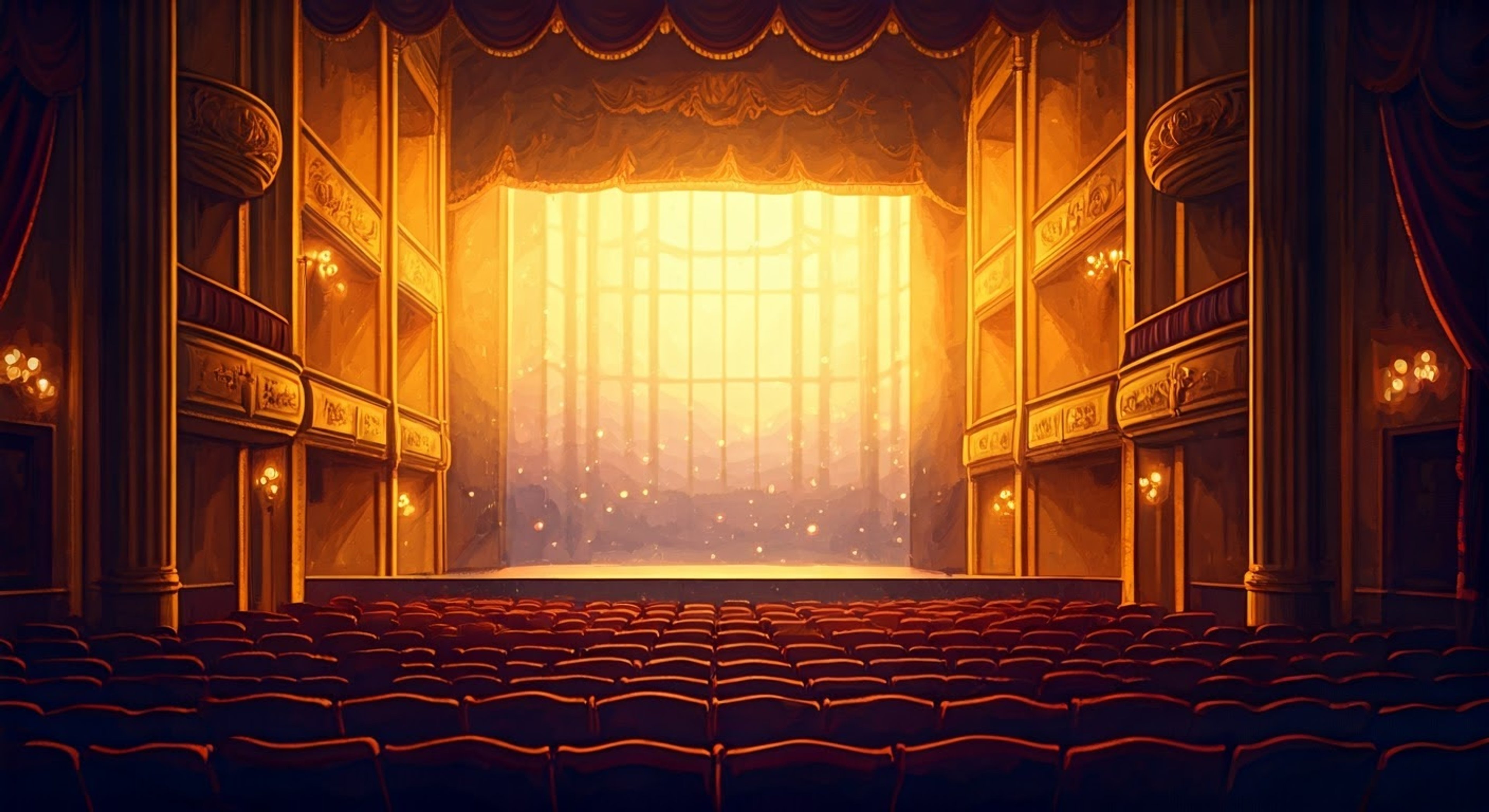 You're getting a private late-night tour of the magical Sparkle Theater from Stella, the tiny star fairy guardian who is eager to show you every enchanted nook and cranny. The empty theater holds countless magical secrets and transformative powers that Stella demonstrates with infectious enthusiasm. As you explore the darkened stage and moonlit wings together, the intimate setting and Stella's glowing presence create an atmosphere of enchanted possibility.