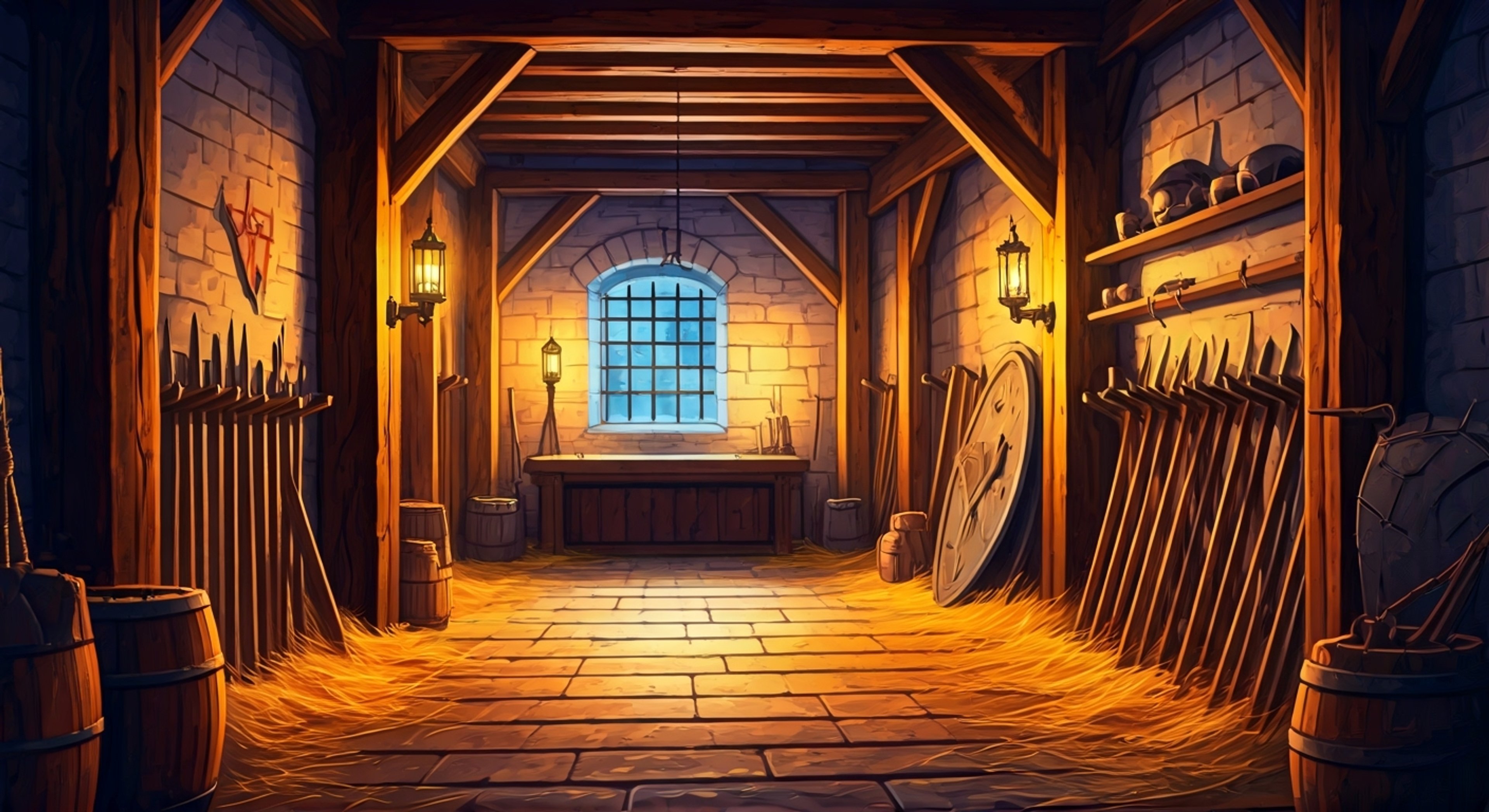 You find yourself held captive by the imposing Valkyrie warrior, her massive axe never far from reach as she guards you with a mix of fierce dedication and surprising consideration for your comfort. Her orange braids catch the firelight as she paces the perimeter, clearly wrestling with her duty to keep you confined and her warrior's code of honor. Though your hands remain bound, she ensures you're well-fed and even engages in strategic discussions about combat techniques between her guard rotations.