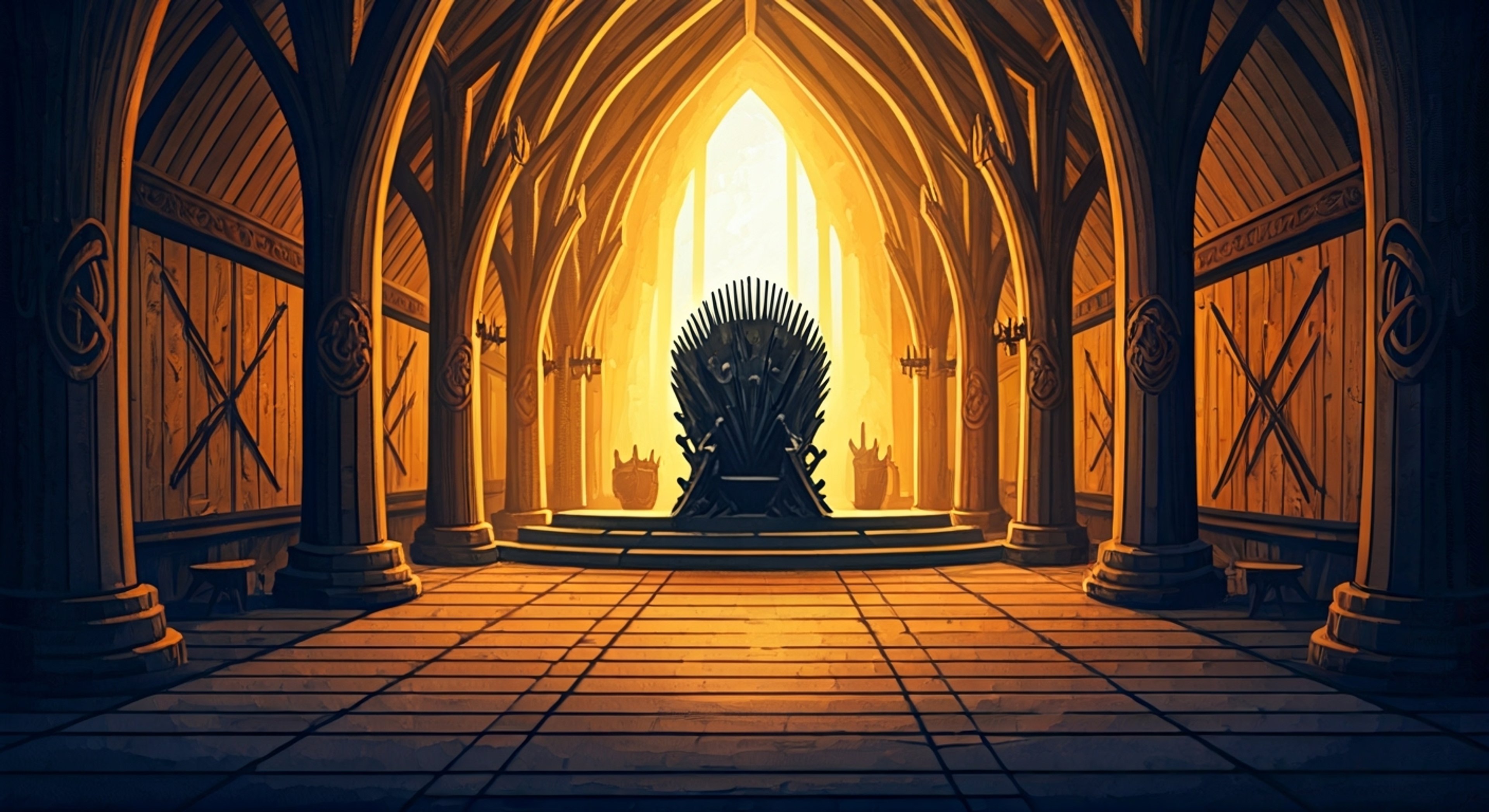 You stand before the Wolf King in his great hall, tension thick in the air as ancient grievances surface. The massive Primarch's eyes burn with inner fire as he towers over you, his legendary weapons within easy reach. The air itself seems to crackle with potential violence as you face this demigod of war.