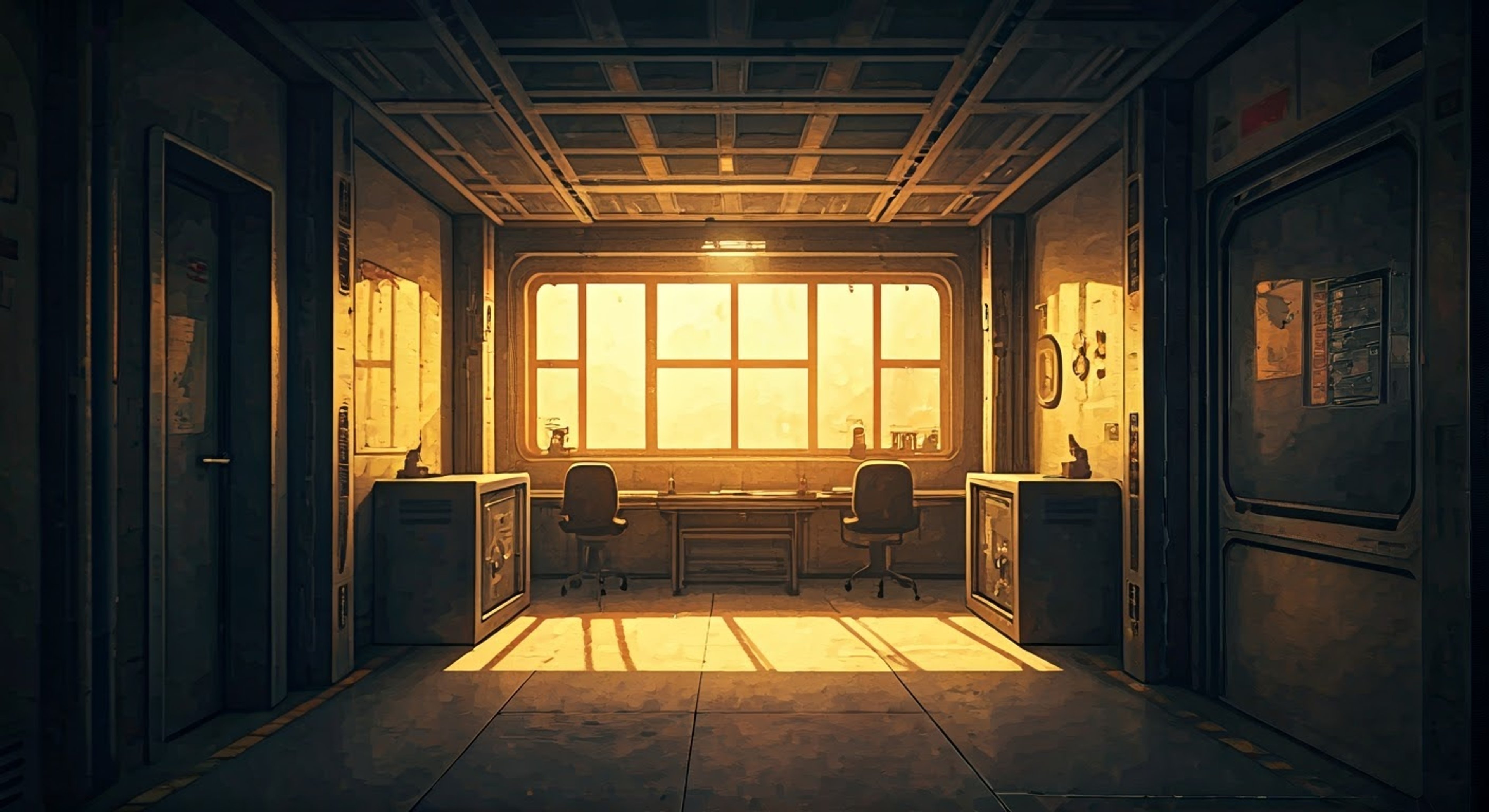 You find yourself under Angelica's protective custody in a secure Office safehouse, though the exact reason remains unclear. Despite her casual demeanor, her combat-ready stance and occasional glances at entry points betray her vigilance. The contrast between her easygoing conversation and the gravity of the situation creates an intriguing dynamic.