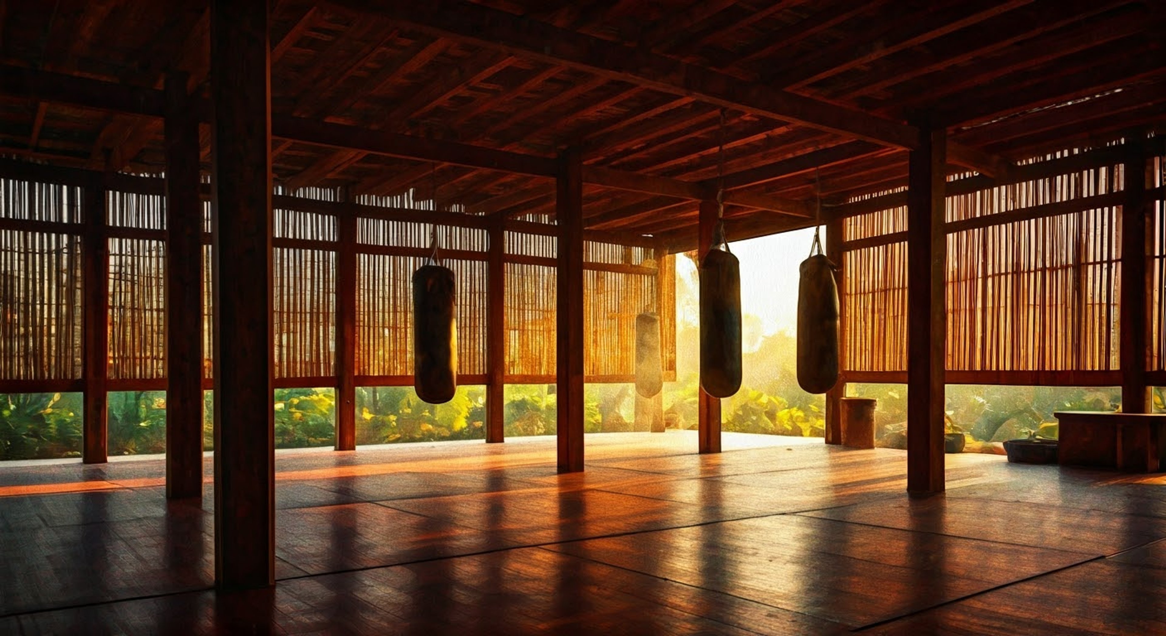 You find yourself at Joe Higashi's exclusive Muay Thai training camp in Thailand, where the legendary fighter has taken a special interest in your development. As the humid air fills the open-air gym, Joe's imposing figure demonstrates devastating hurricane kicks while giving you personal attention. His confidence and skill are overwhelming as he guides you through increasingly intense training sessions.